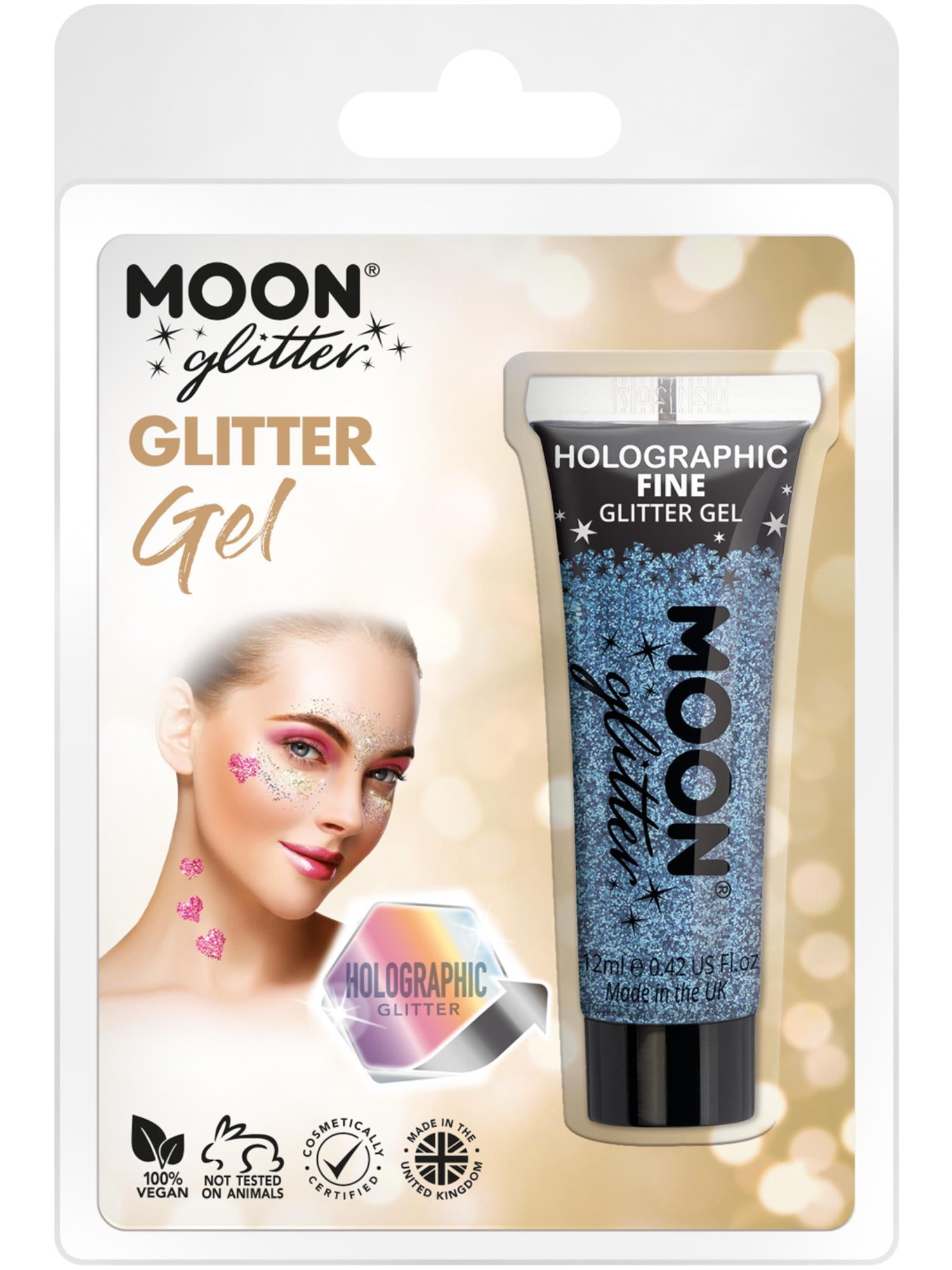 Moon Glitter Holographic Fine Glitter Gel, Blue 1