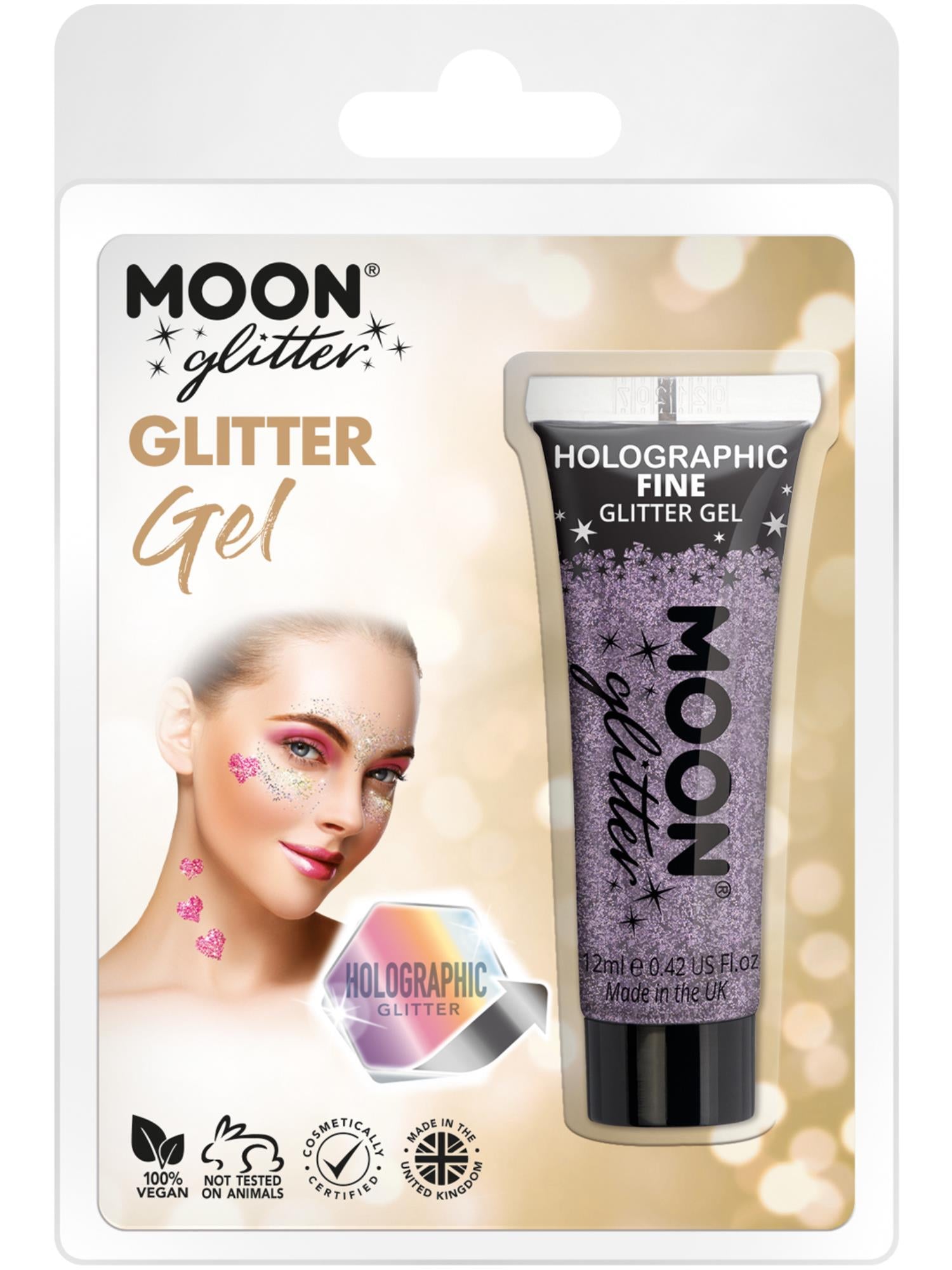 Moon Glitter Holographic Fine Glitter Gel, Purple 1