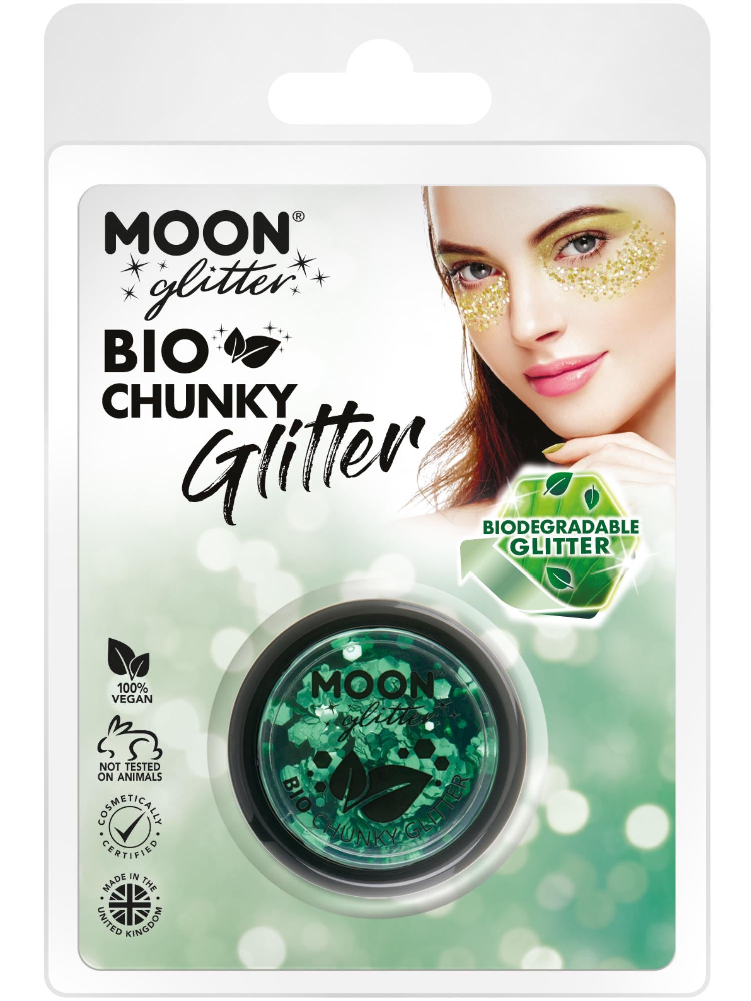 Moon Glitter Bio Chunky Glitter, Green 1