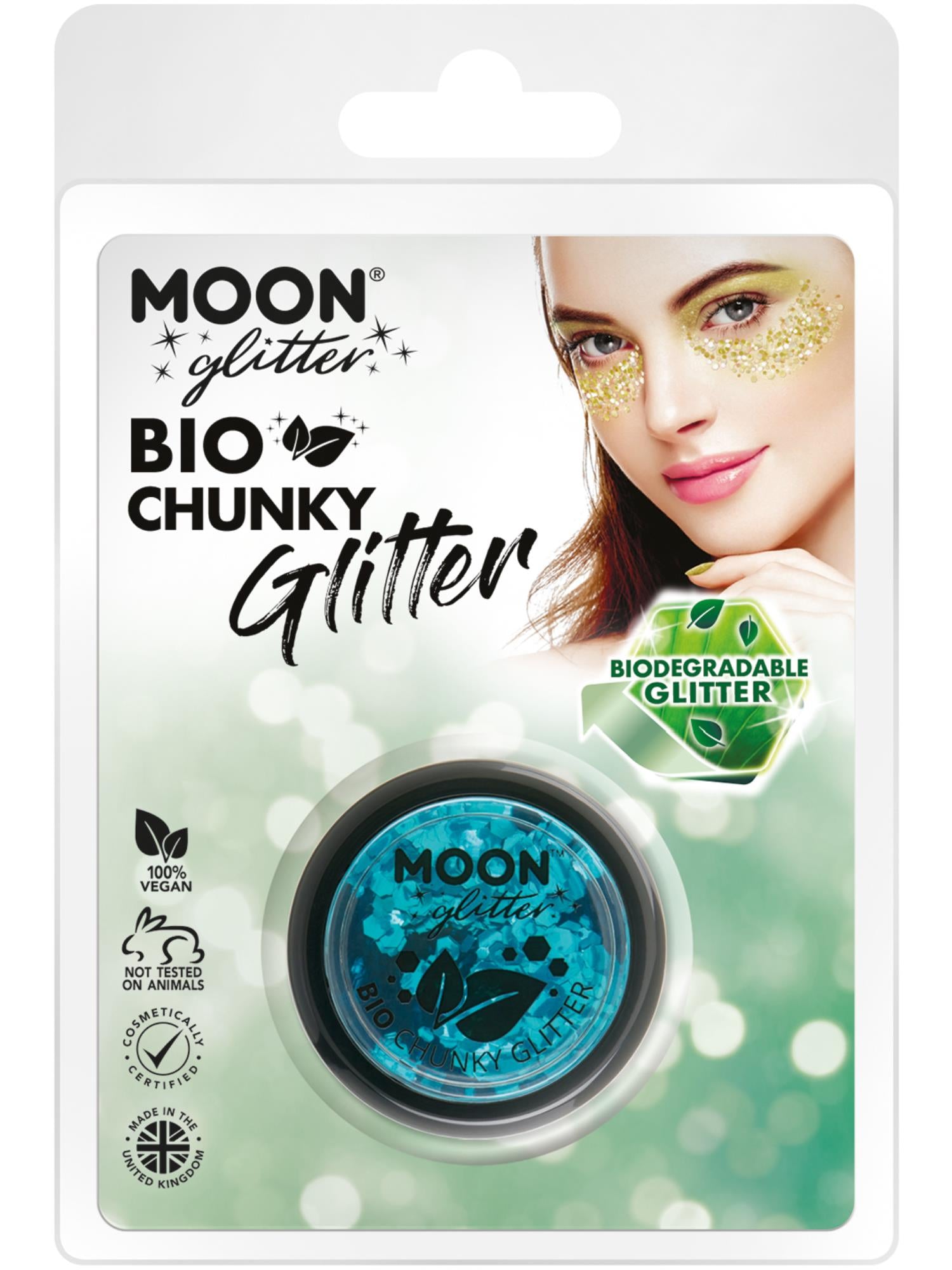 Moon Glitter Bio Chunky Glitter, Blue 1