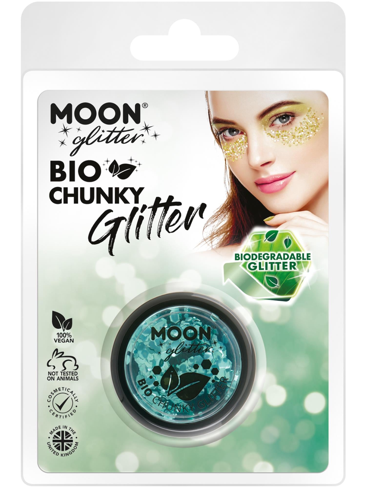 Moon Glitter Bio Chunky Glitter, Turquoise 1