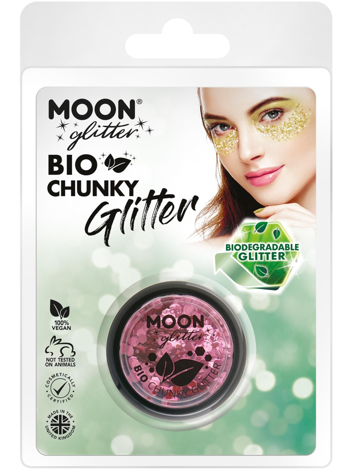 Moon Glitter Bio Chunky Glitter, Pink 1