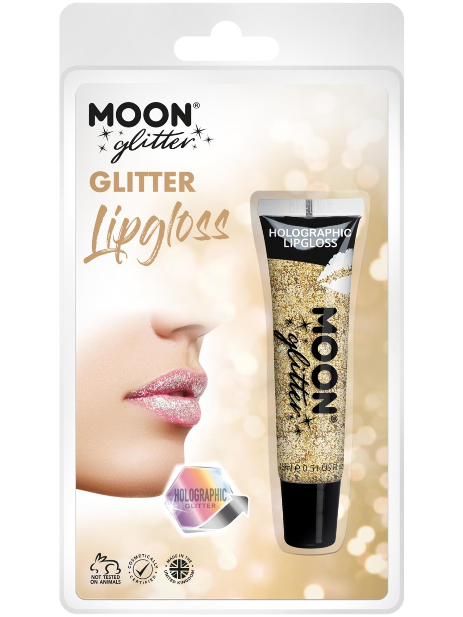 Moon Glitter Holographic Glitter Lipgloss, Gold 1