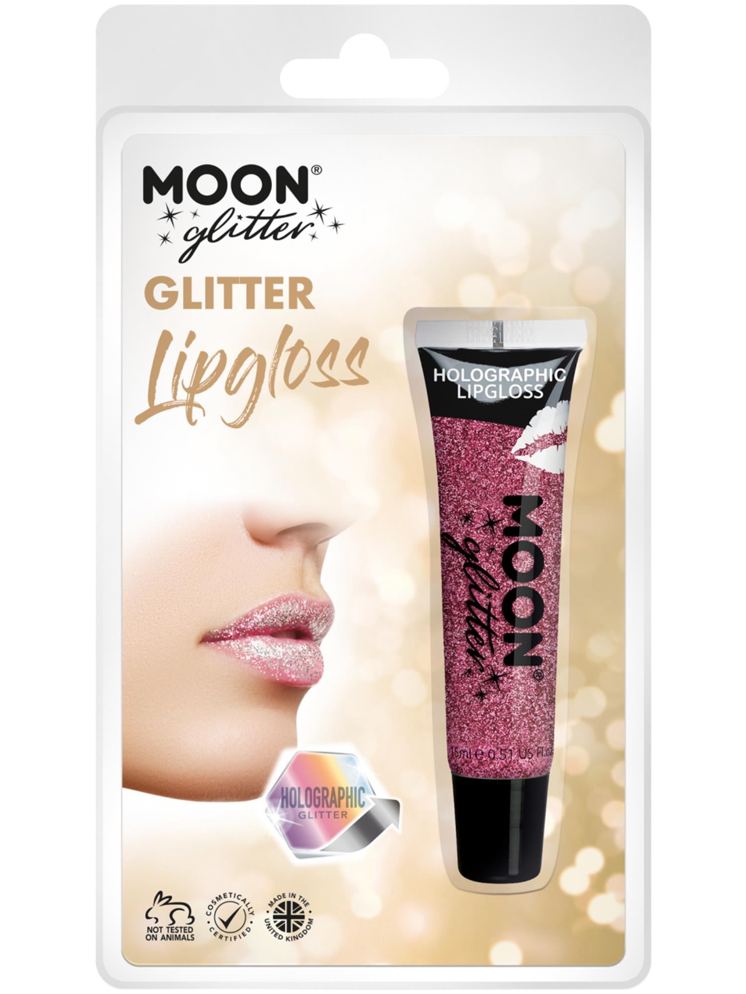 Moon Glitter Holographic Glitter Lipgloss, Pink 1