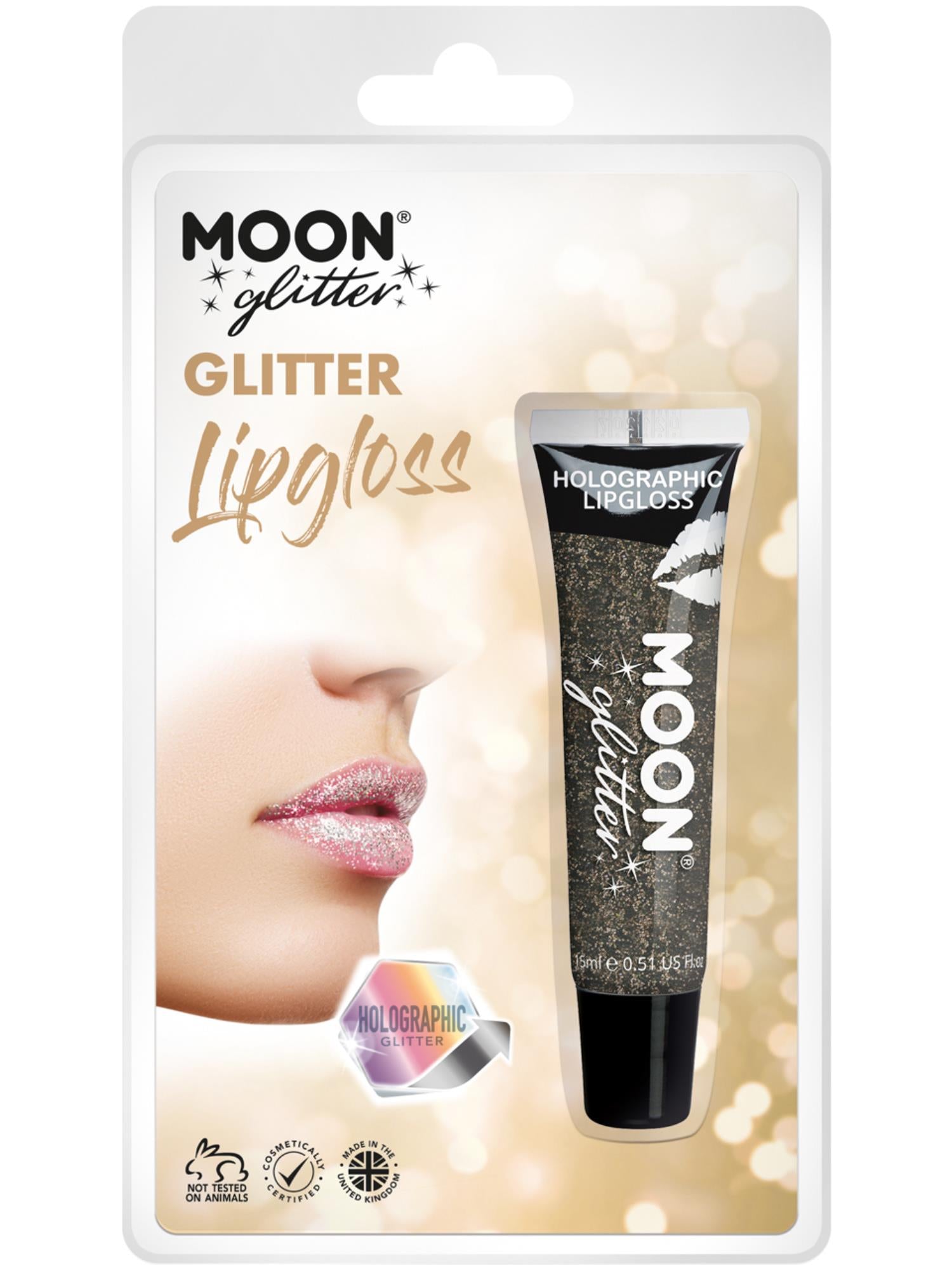 Moon Glitter Holographic Glitter Lipgloss, Black 1