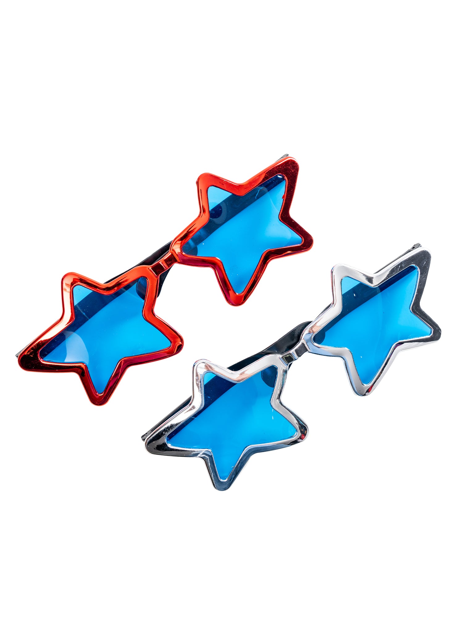 Jumbo Metallic Star Glasses (Red/Silver) 2