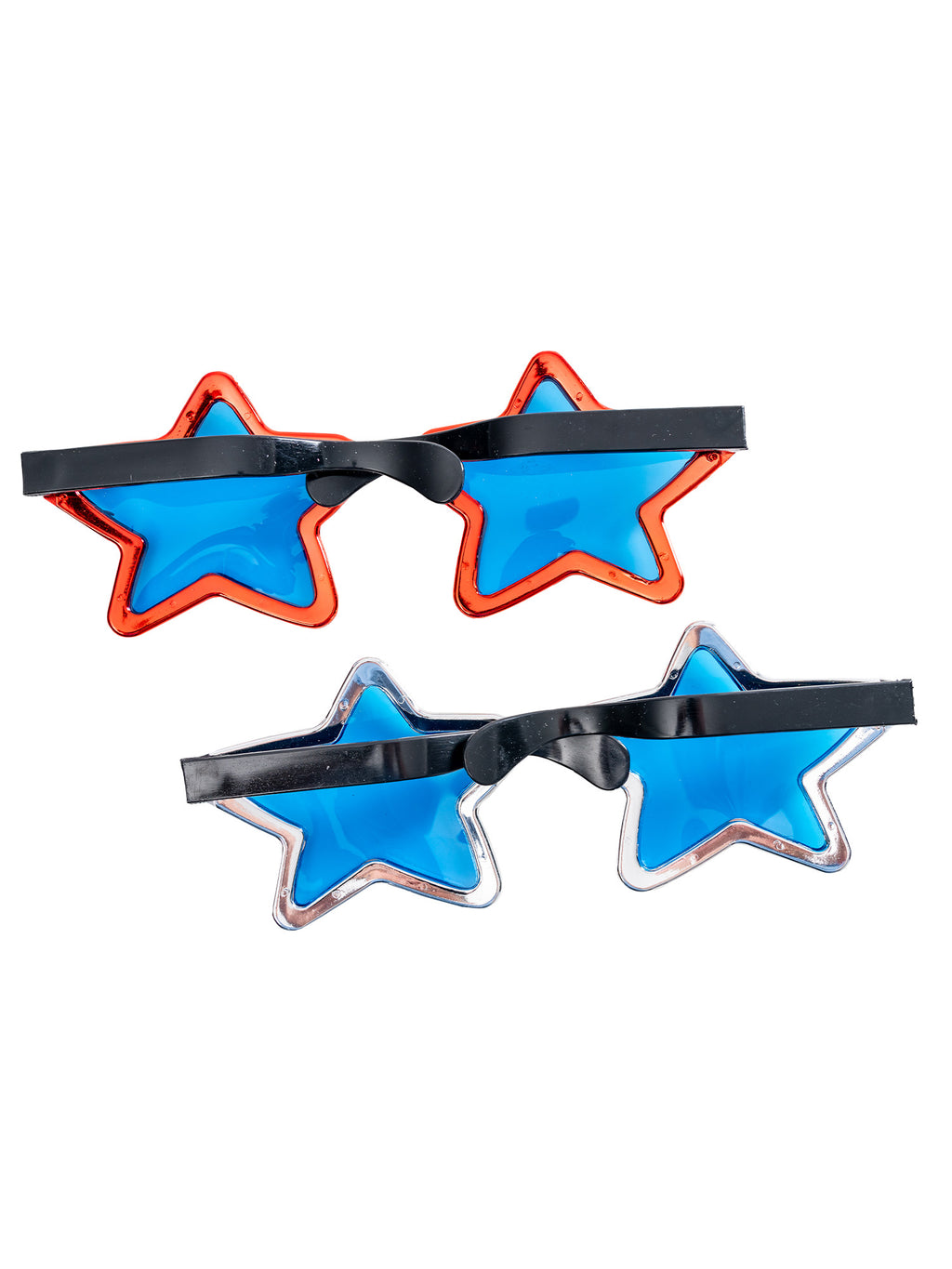 Jumbo Metallic Star Glasses (Red/Silver) 4