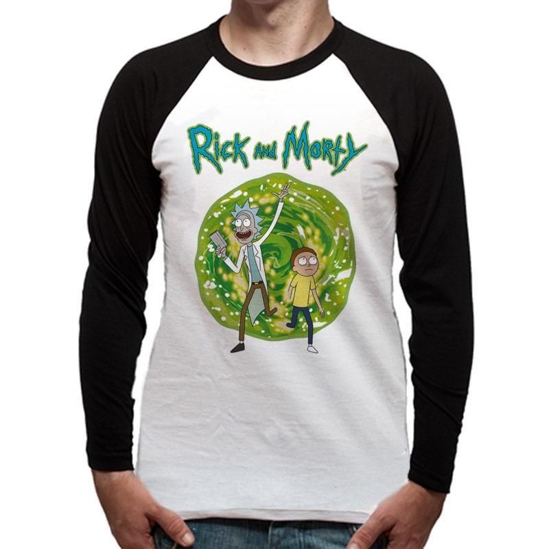 Rick And Morty Portal Long-Sleeve Baseball Shirt 1