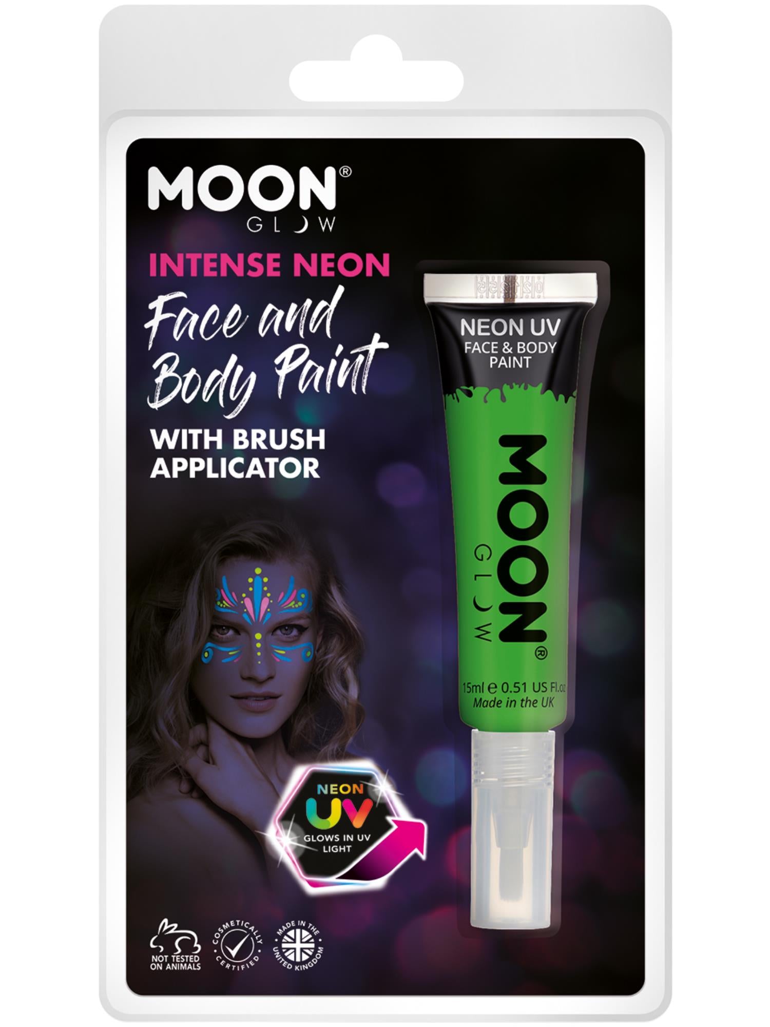 Moon Glow Intense Neon UV Face Paint, Green 1