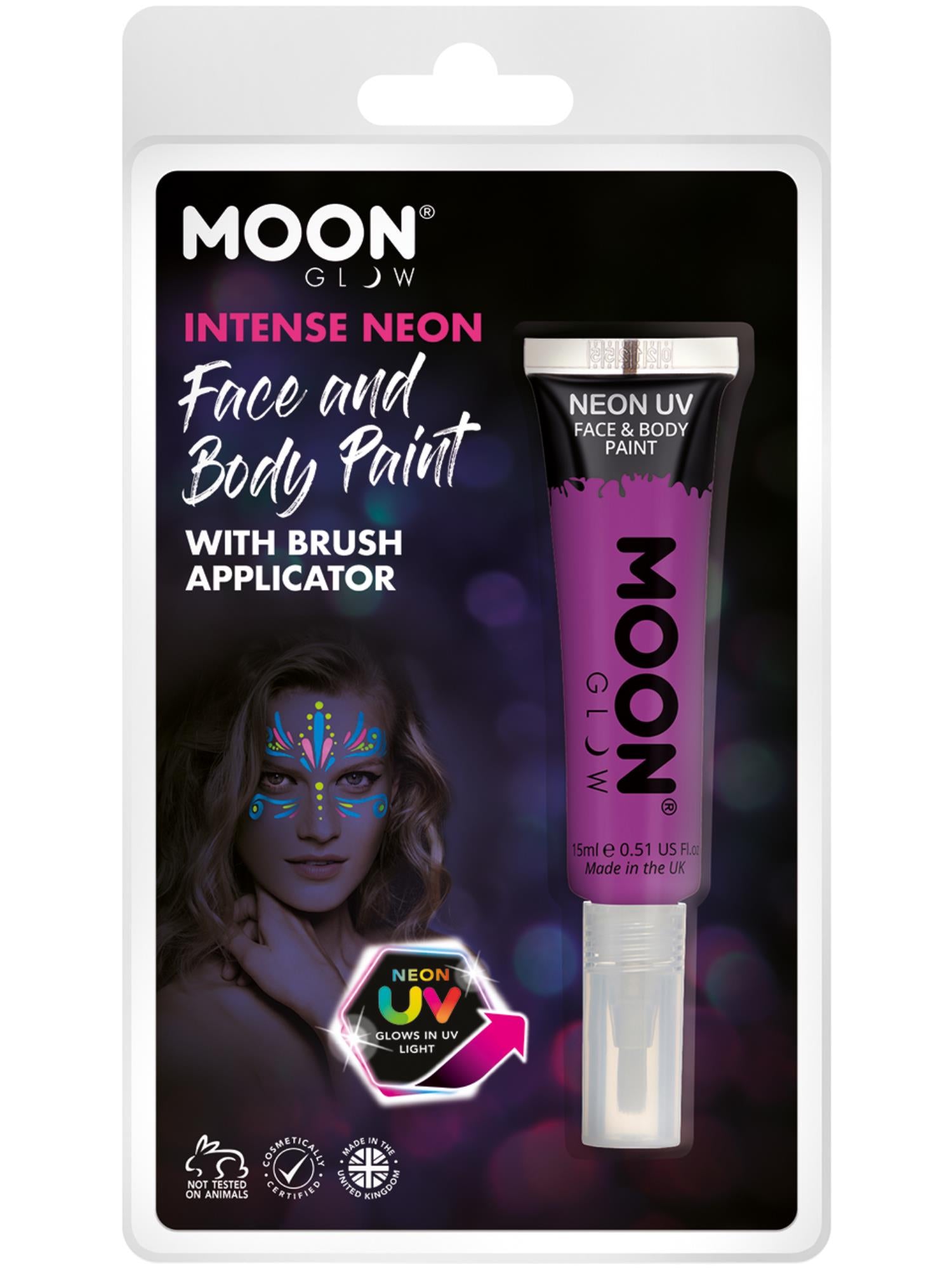Moon Glow Intense Neon UV Face Paint, Purple 1