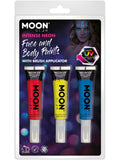 Moon Glow Intense Neon UV Face Paint and Brush, 1
