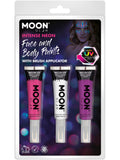Moon Glow Intense Neon UV Face Paint and Brush, 1