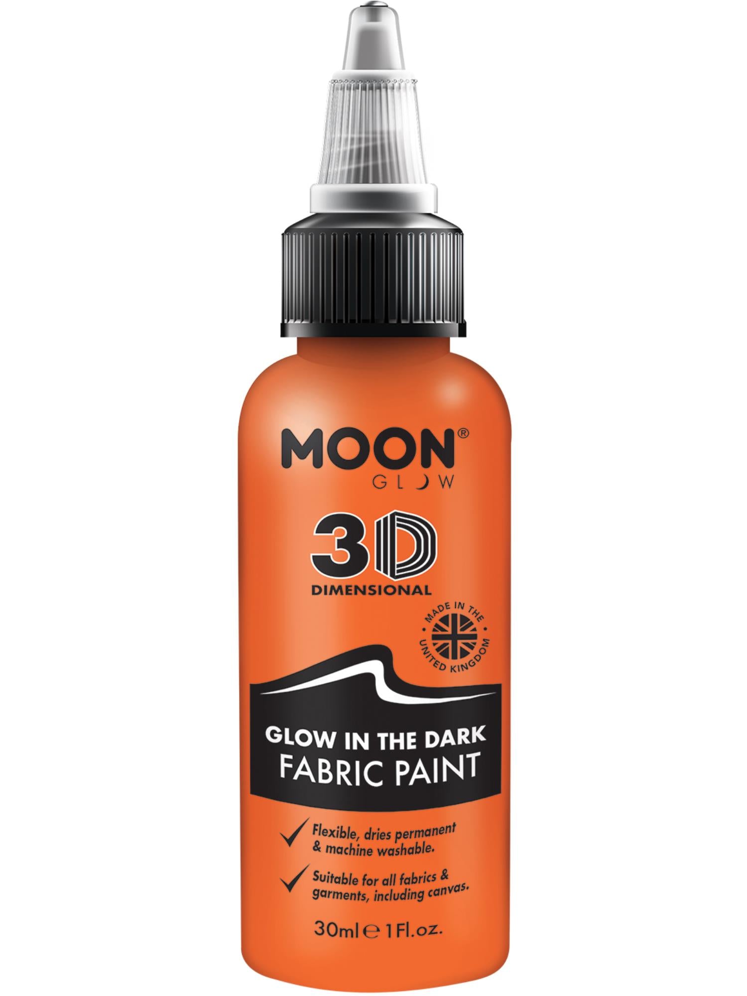 Moon Glow - Glow in the Dark Fabric Paint, Orange 1