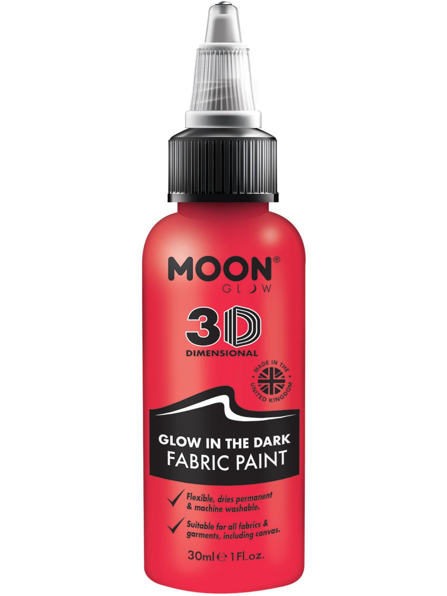 Moon Glow - Glow in the Dark Fabric Paint, Red 1