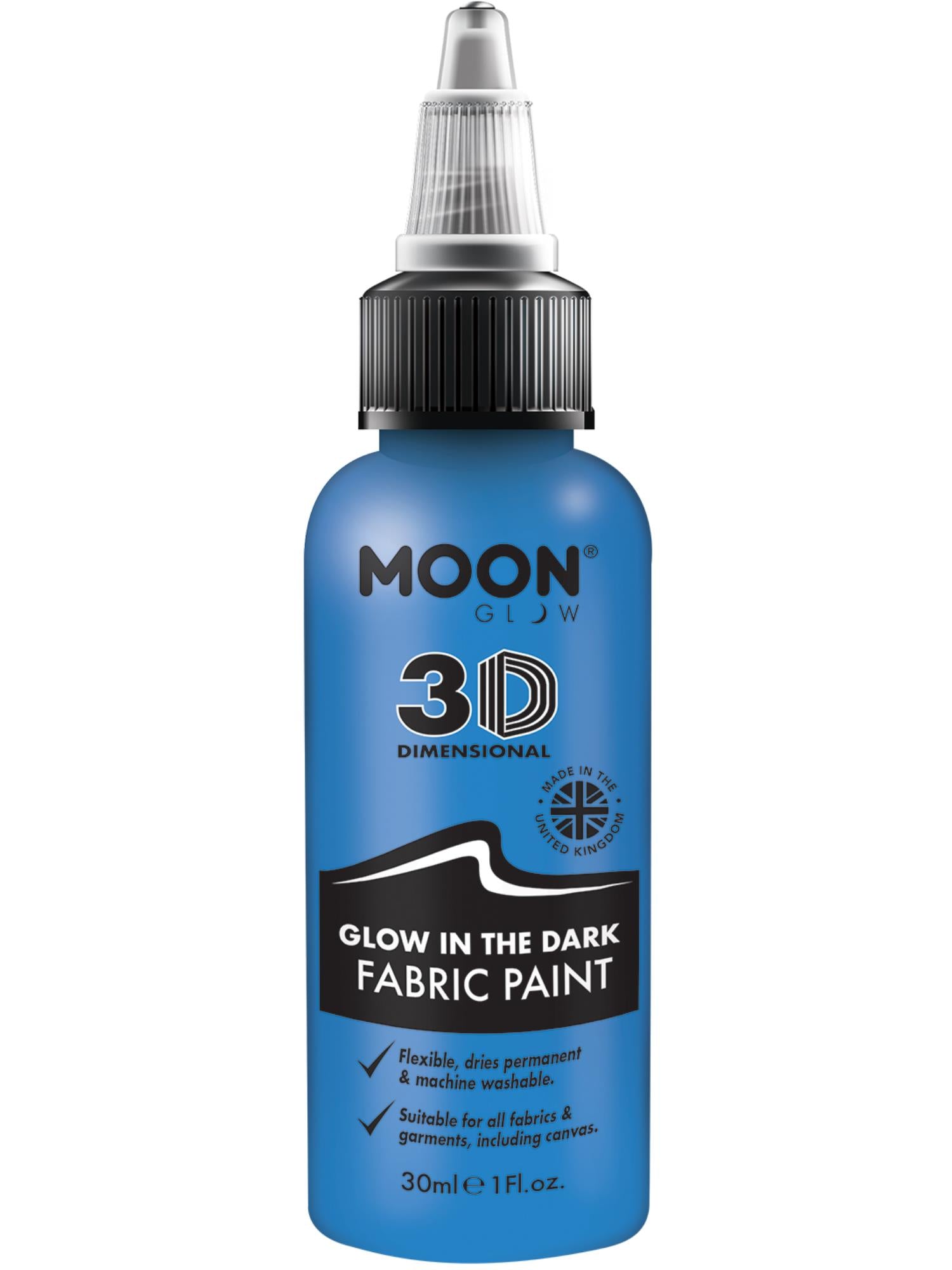 Moon Glow - Glow in the Dark Fabric Paint, Blue 1