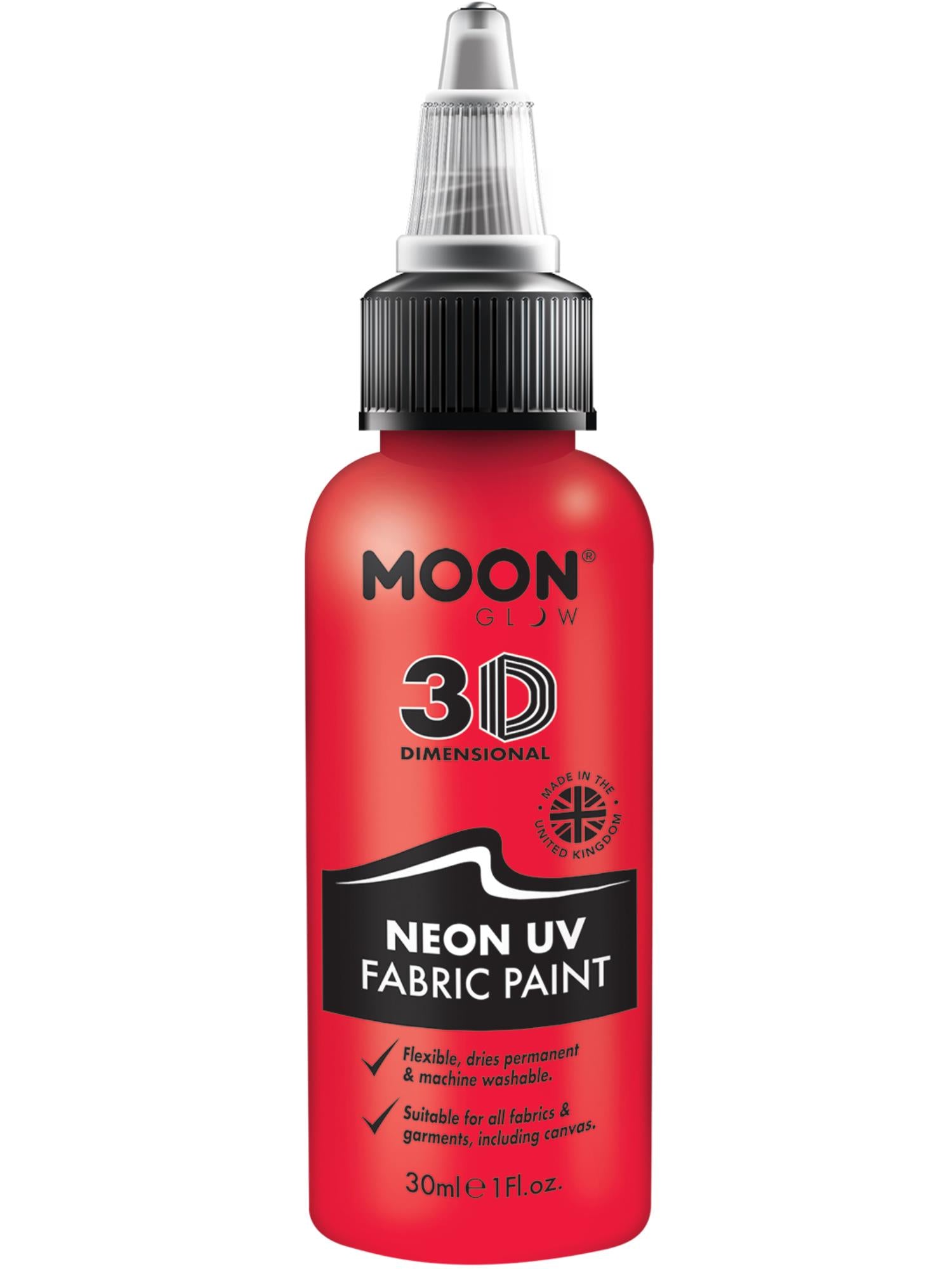 Moon Glow - Neon UV Intense Fabric Paint, Red 1