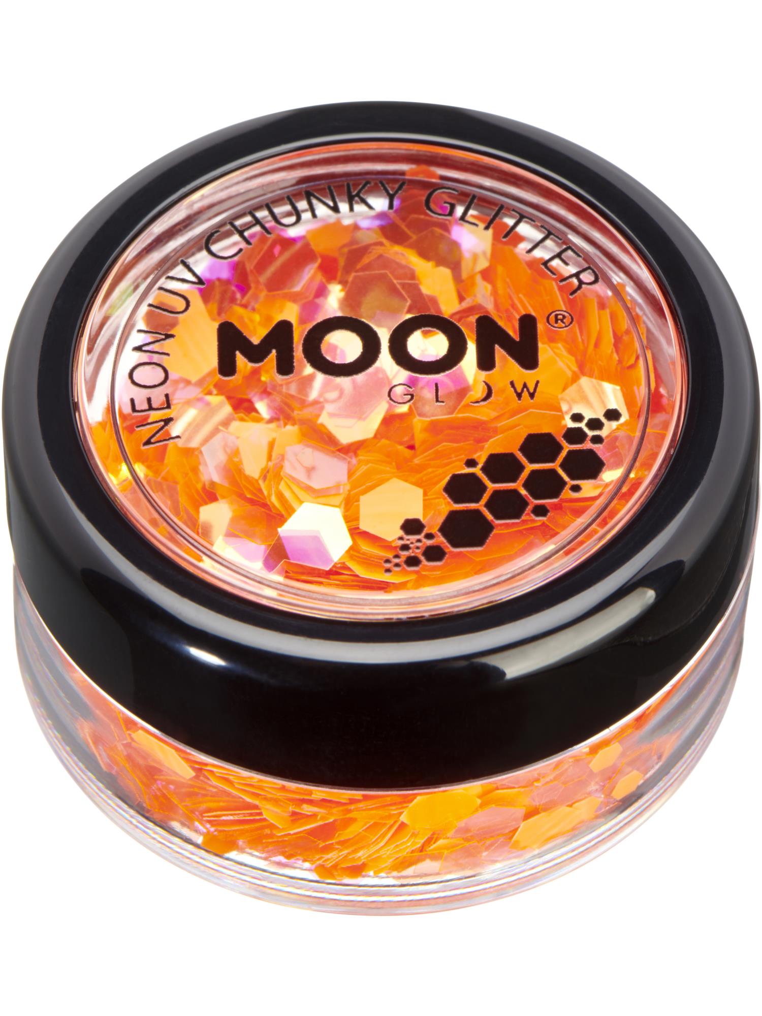 Moon Glow - Neon UV Chunky Glitter, Orange 1