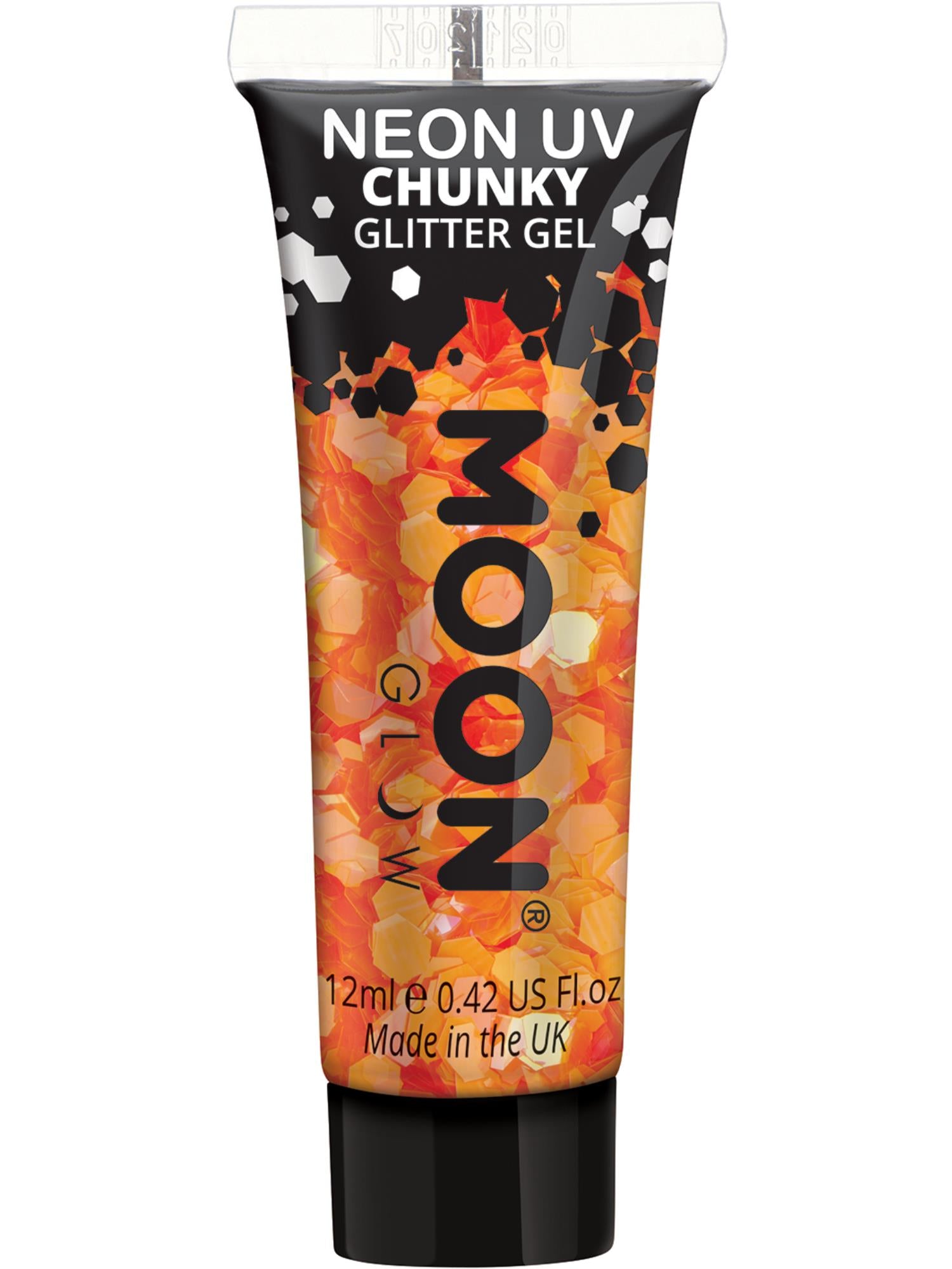 Moon Glow - Neon UV Chunky Glitter Gel, Orange 1