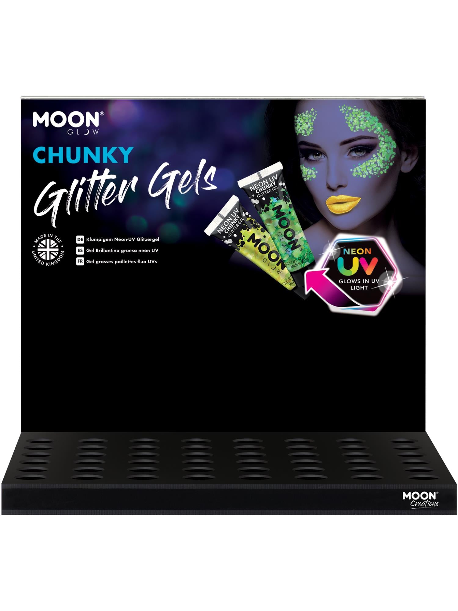 Moon Glow - Neon UV Chunky Glitter Gel, 1