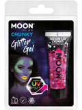 Moon Glow - Neon UV Chunky Glitter Gel, Magenta 1