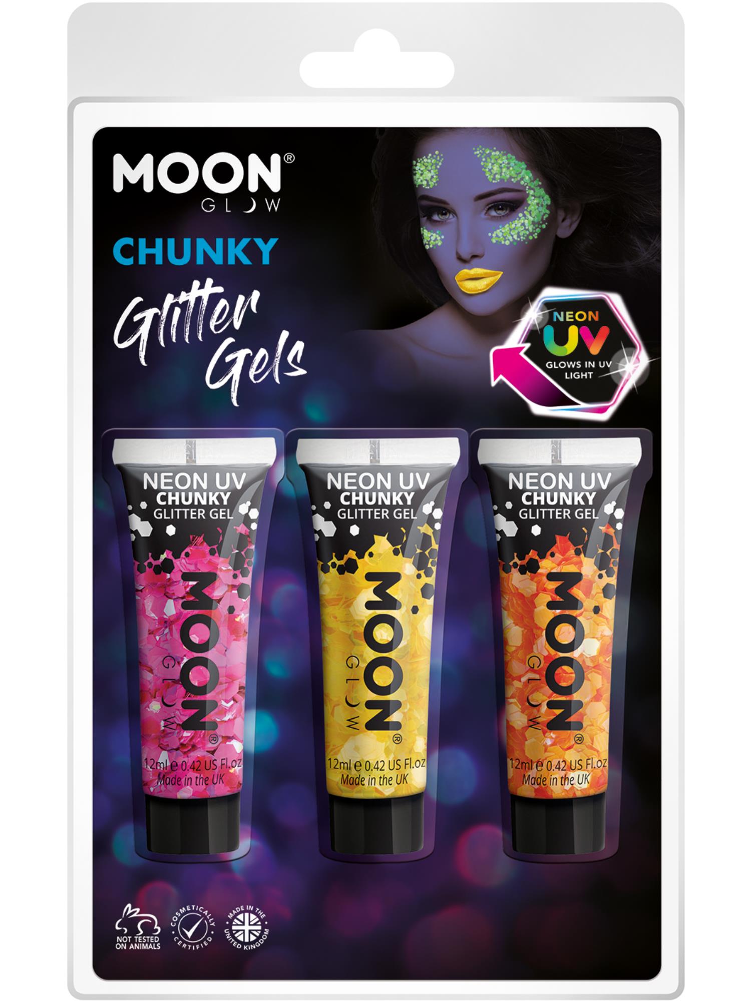 Moon Glow - Neon UV Chunky Glitter Gel, 1