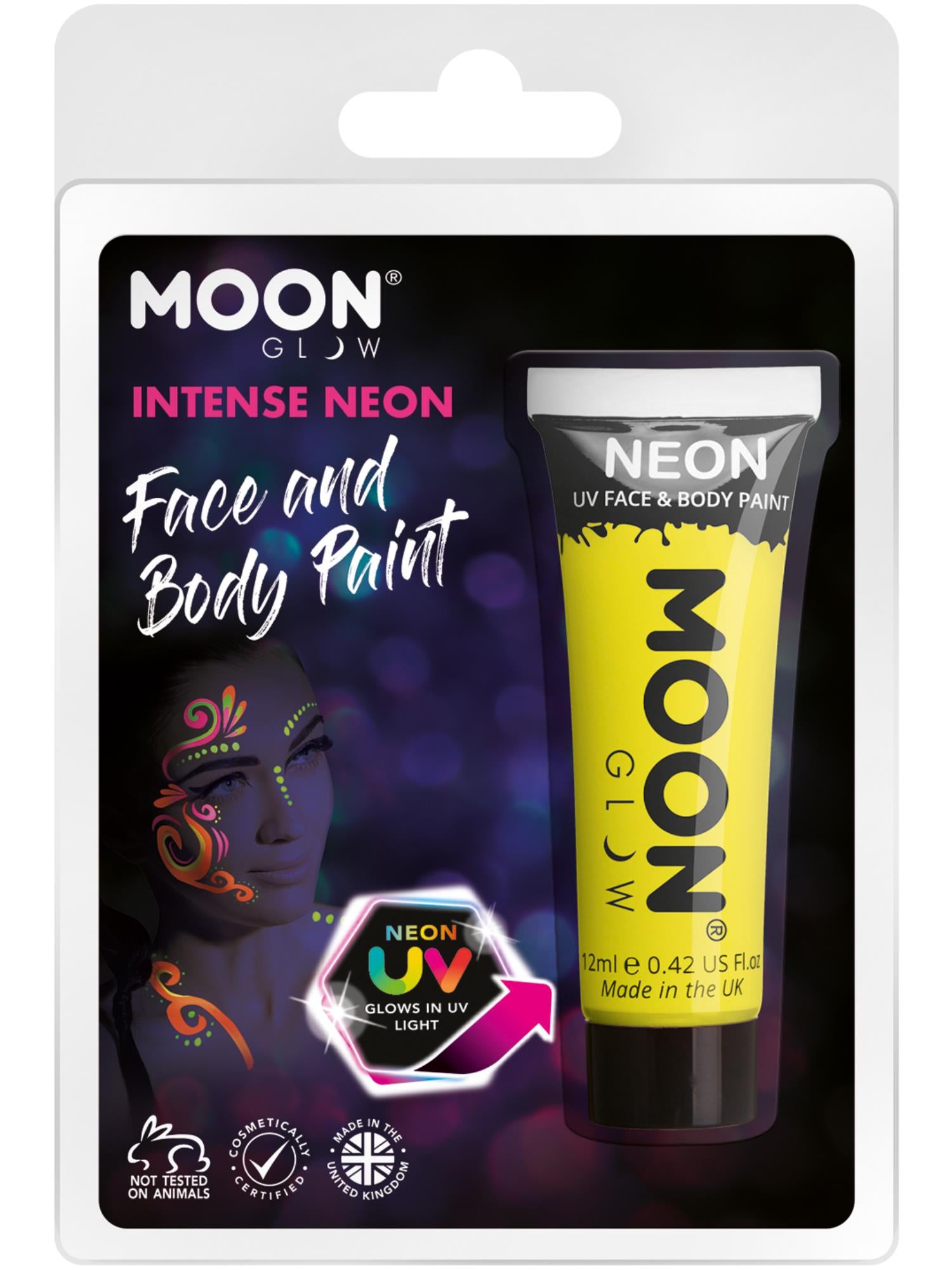 Moon Glow Intense Neon UV Face Paint, Intense Yell 1