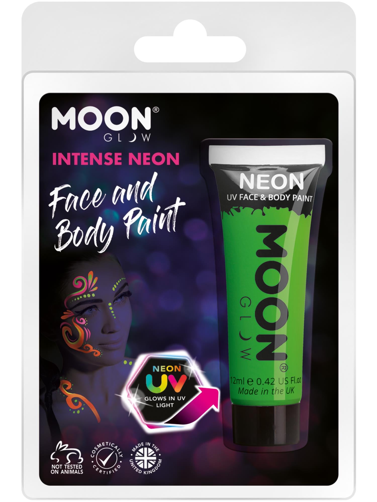 Moon Glow Intense Neon UV Face Paint, Intense Gree 1
