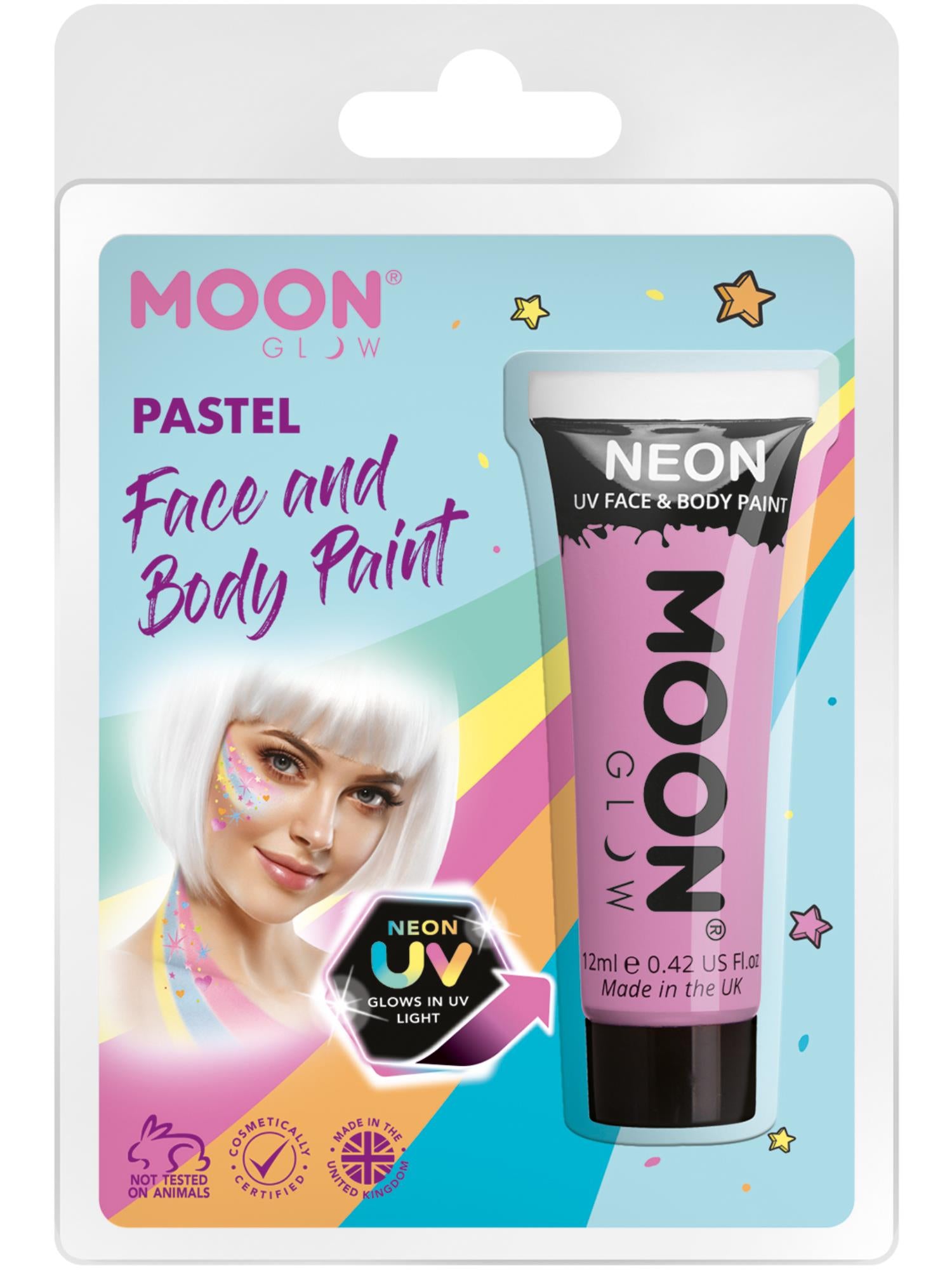 Moon Glow Pastel Neon UV Face Paint, Pastel Lilac 1