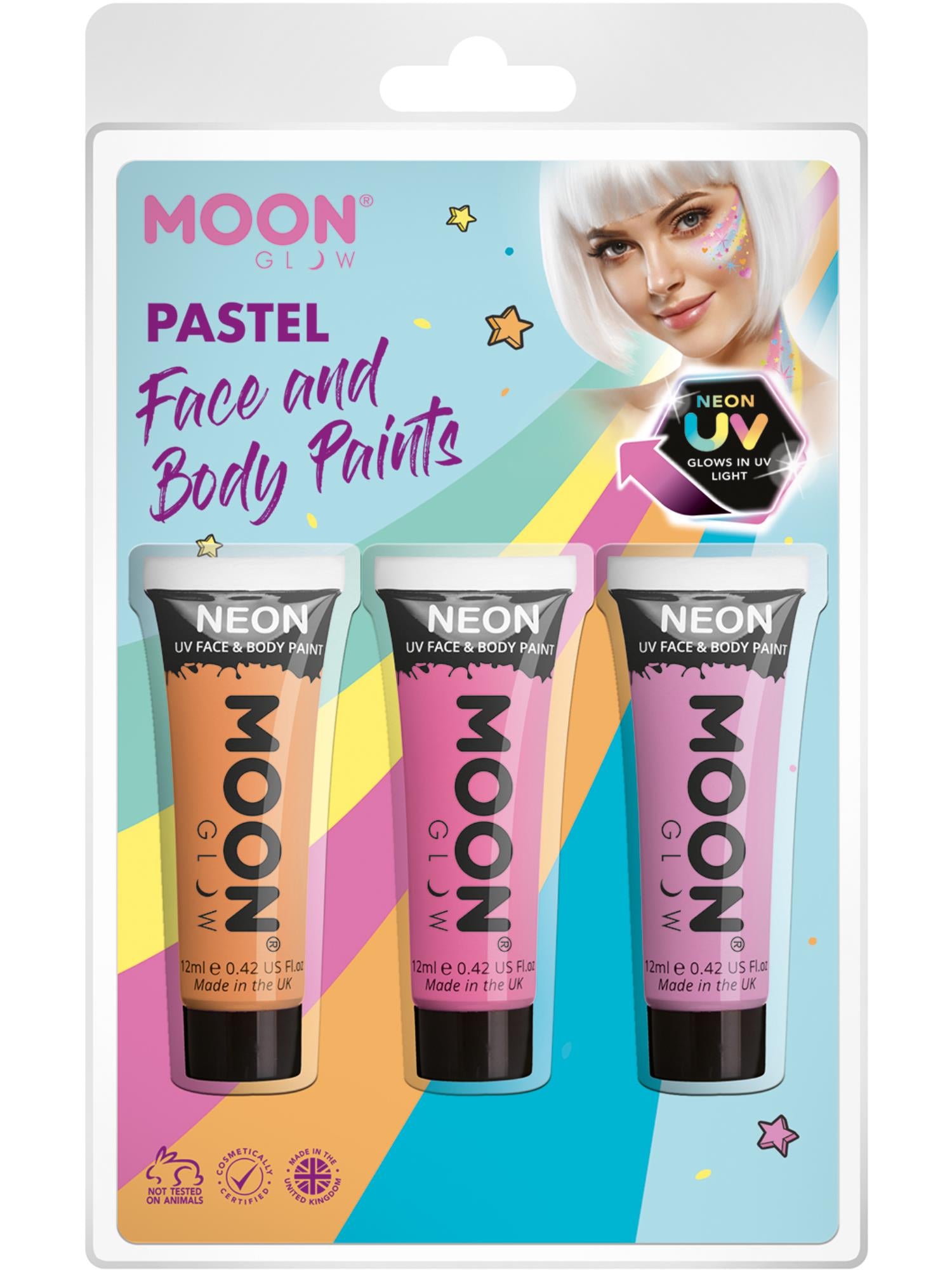 Moon Glow Pastel Neon UV Face Paint, 1
