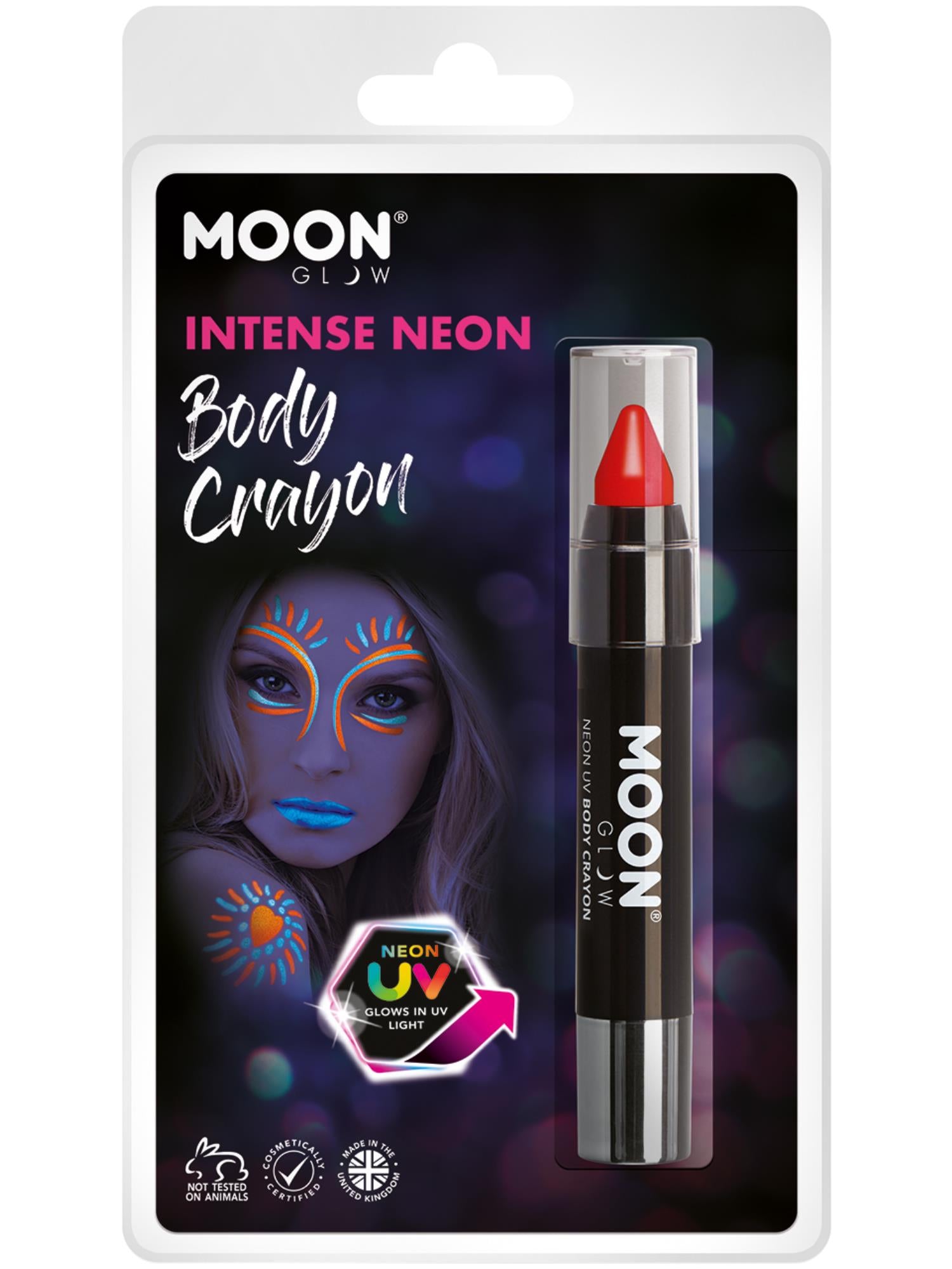 Moon Glow Intense Neon UV Body Crayons, Intense Re 1
