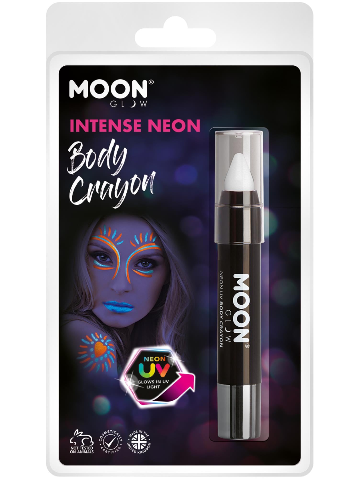 Moon Glow Intense Neon UV Body Crayons, White 1