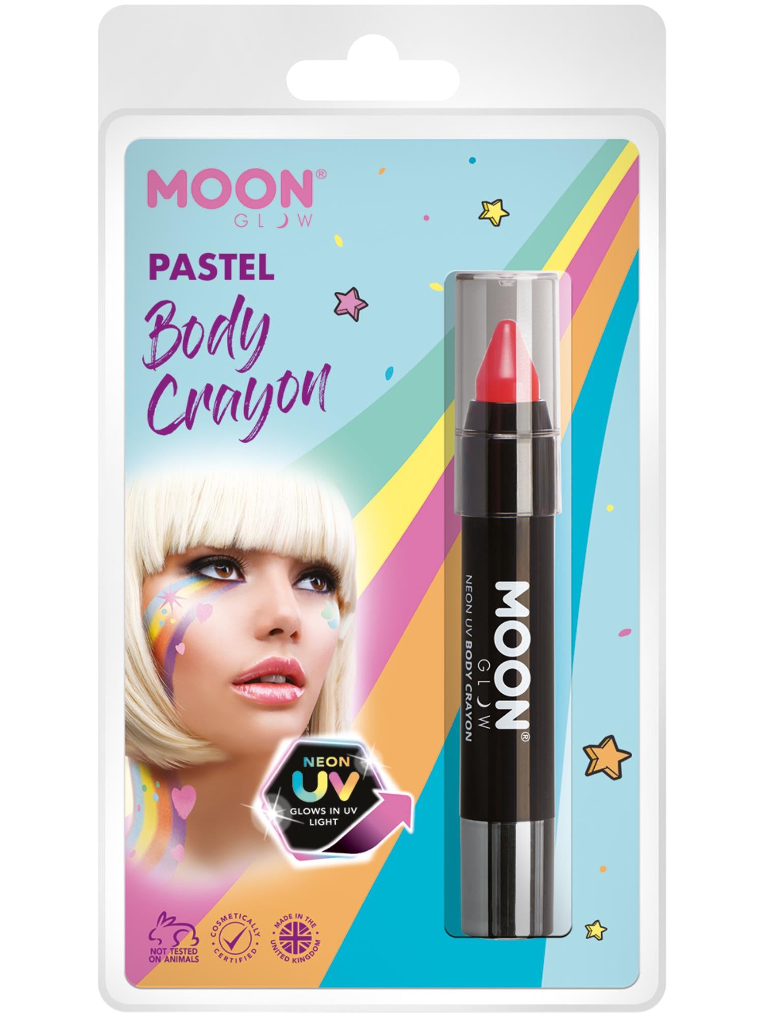 Moon Glow Pastel Neon UV Body Crayons, Pastel Cora 1