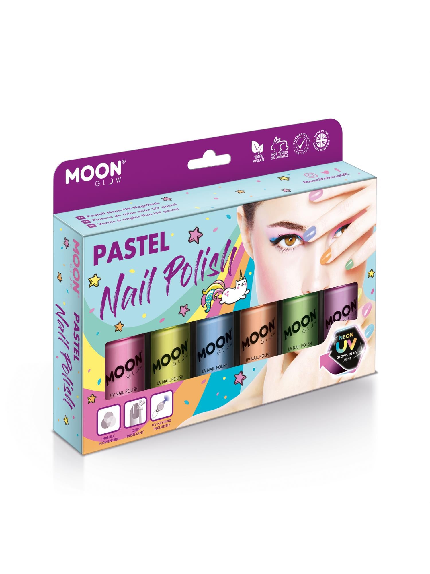 Moon Glow Pastel Neon UV Nail Polish, Assorted 1