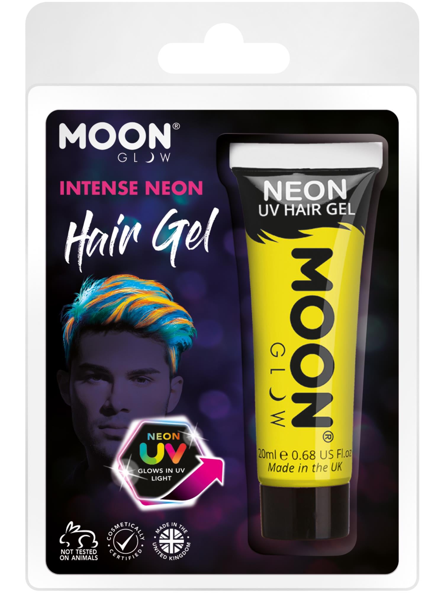 Moon Glow Intense Neon UV Hair Gel, Intense Yellow 1
