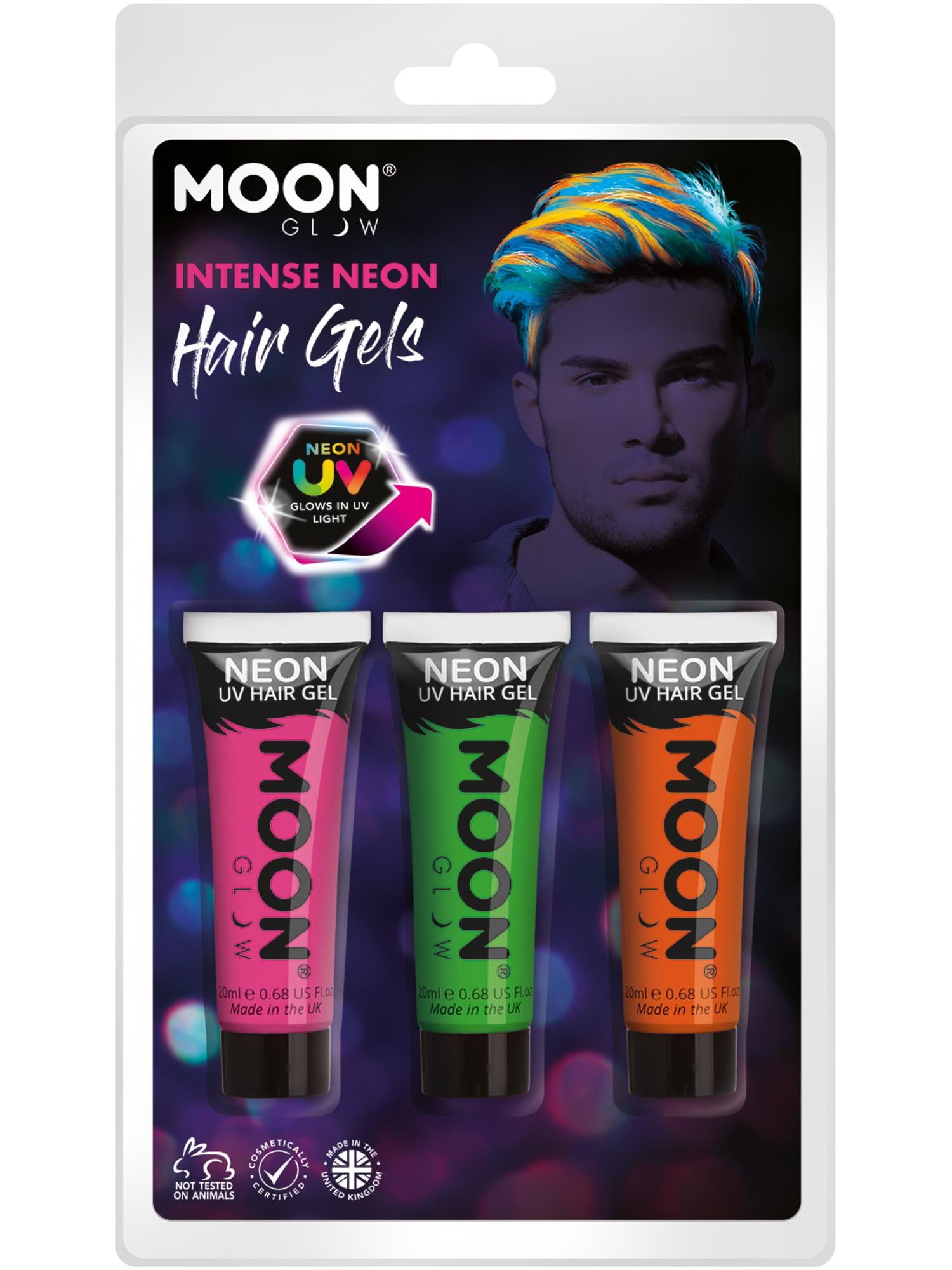 Moon Glow Intense Neon UV Hair Gel, 1