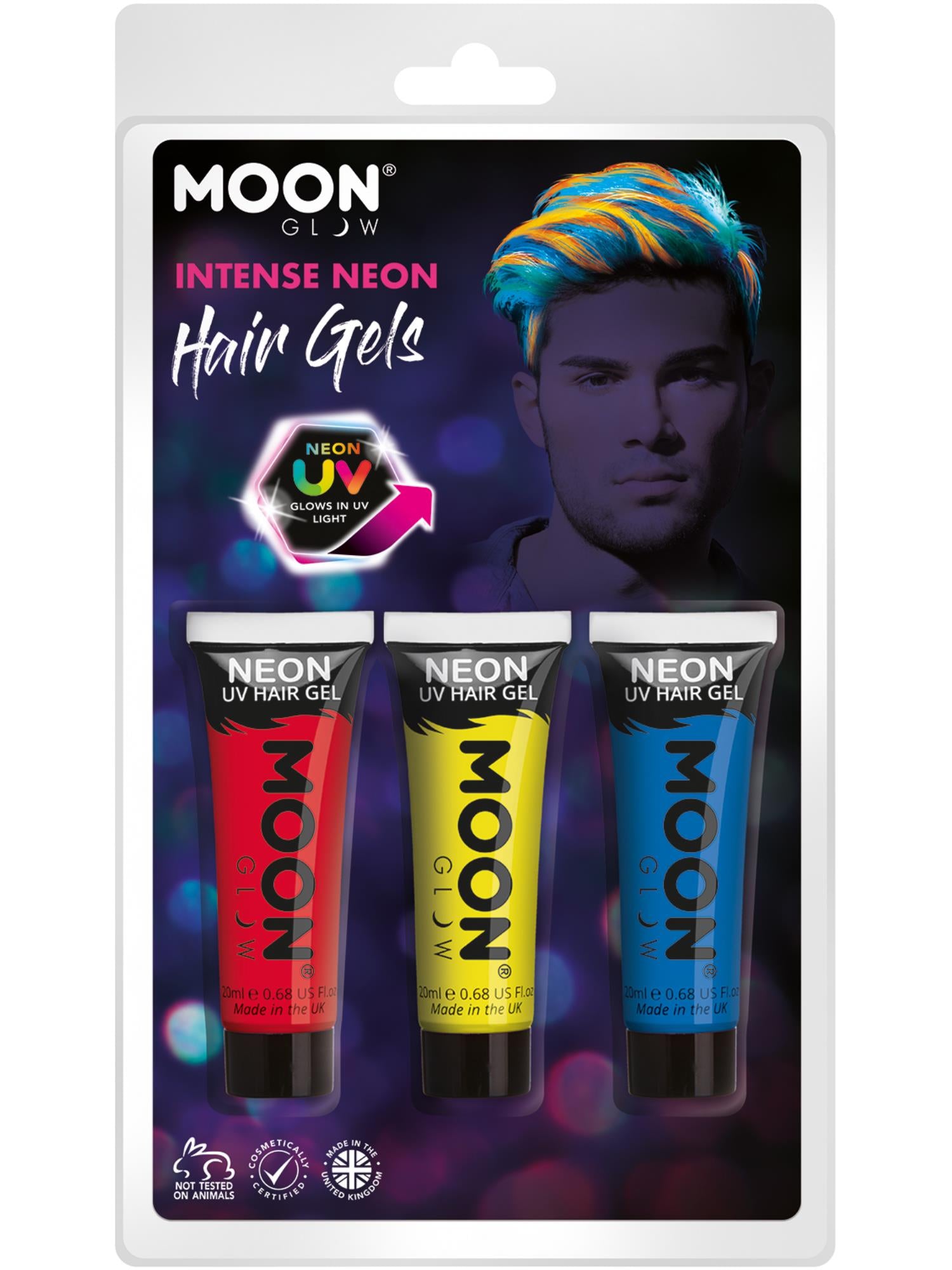 Moon Glow Intense Neon UV Hair Gel, 1