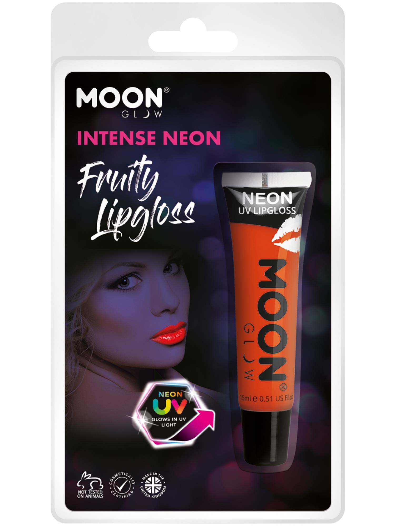 Moon Glow Intense Neon UV Fruity Lipgloss, Orange 1