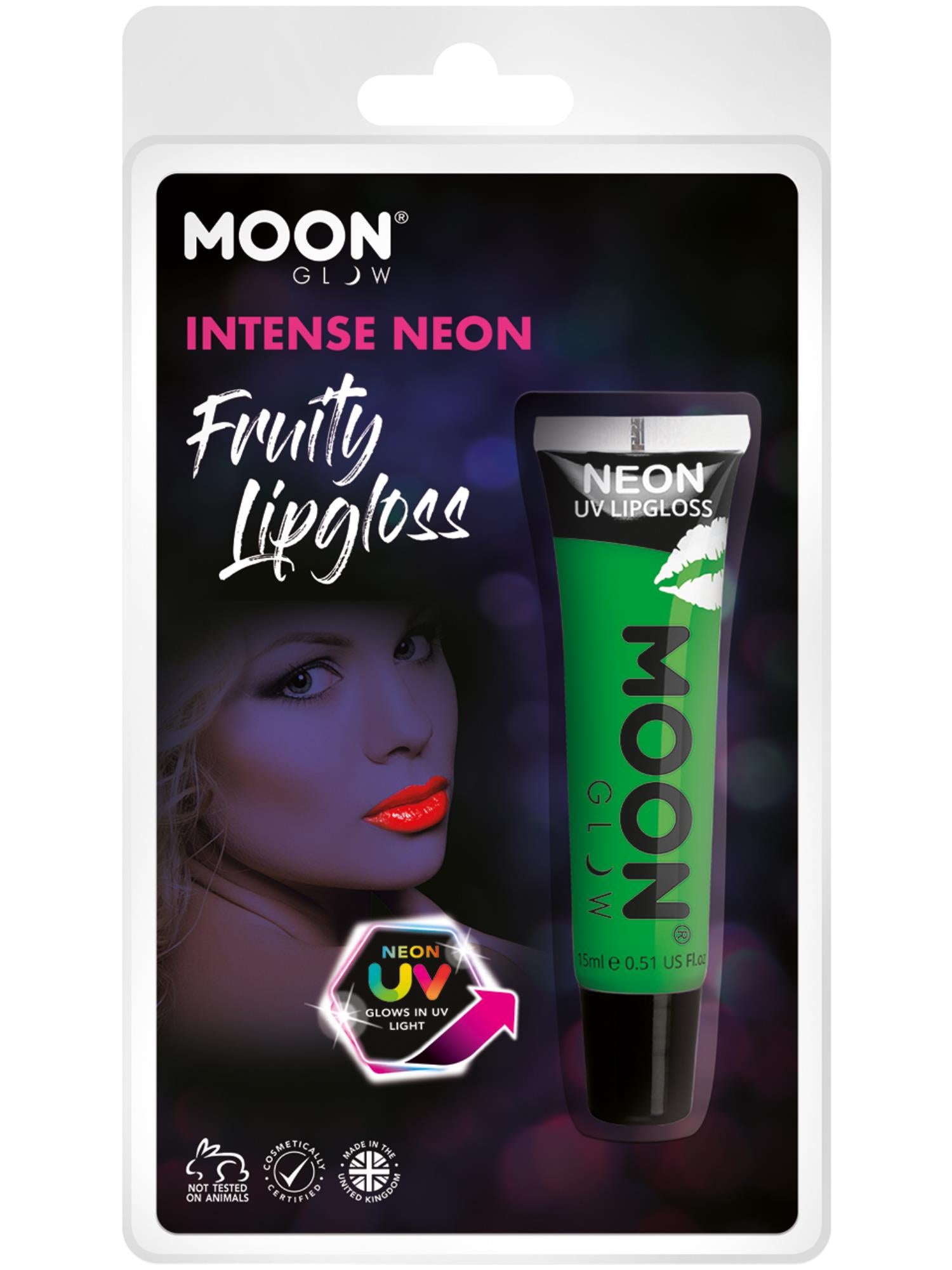 Moon Glow Intense Neon UV Fruity Lipgloss, Green 1