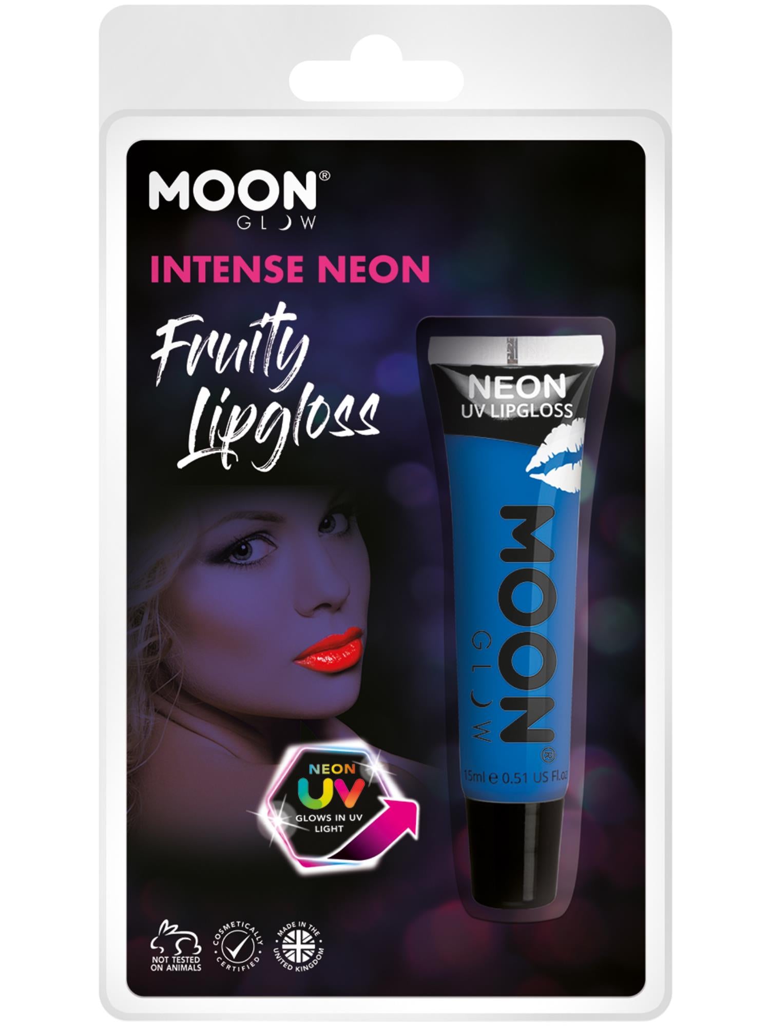 Moon Glow Intense Neon UV Fruity Lipgloss, Blue 1