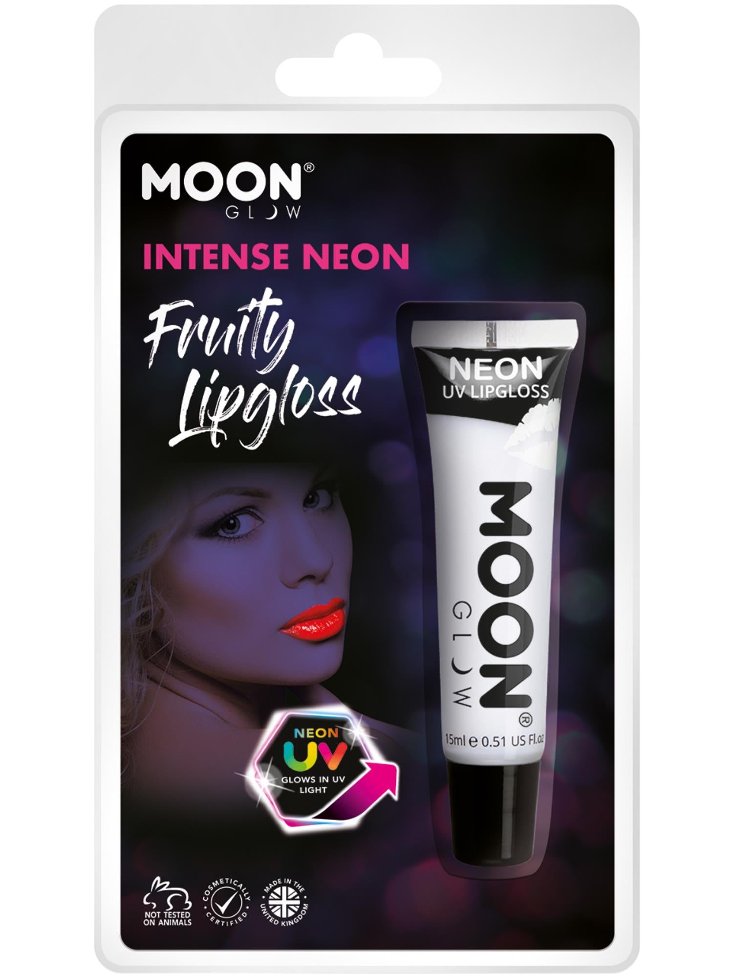 Moon Glow Intense Neon UV Fruity Lipgloss, White 1
