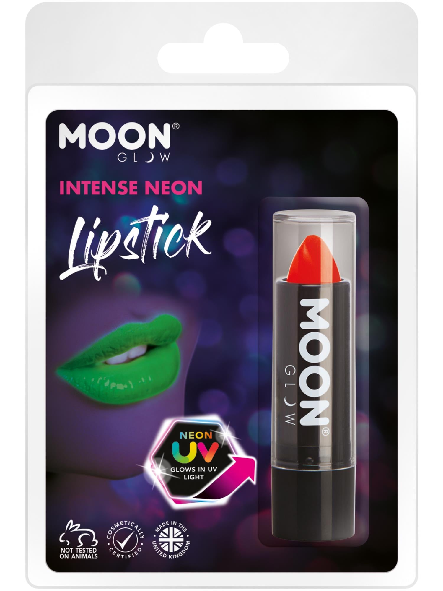 Moon Glow Intense Neon UV Lipstick, Intense Red 1