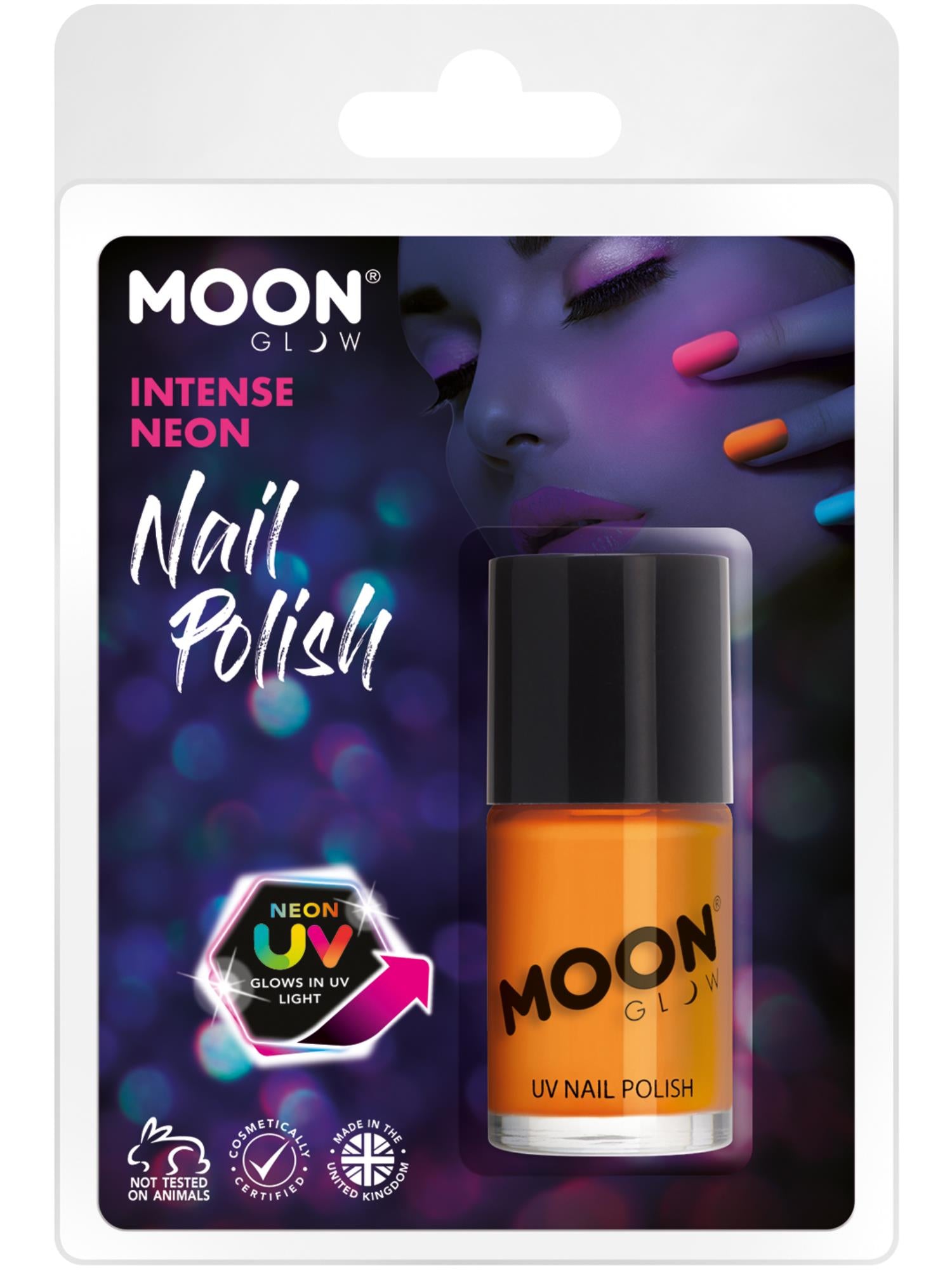 Moon Glow Intense Neon UV Nail Polish, Intense Ora 1
