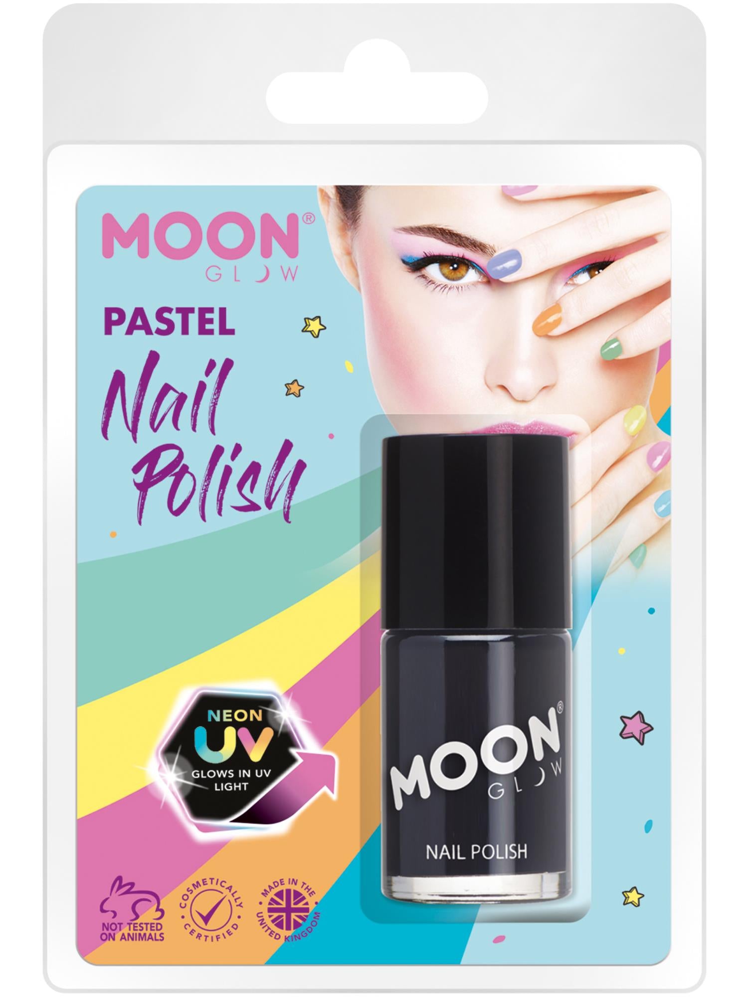 Moon Glow Pastel Neon UV Nail Polish, Black 1