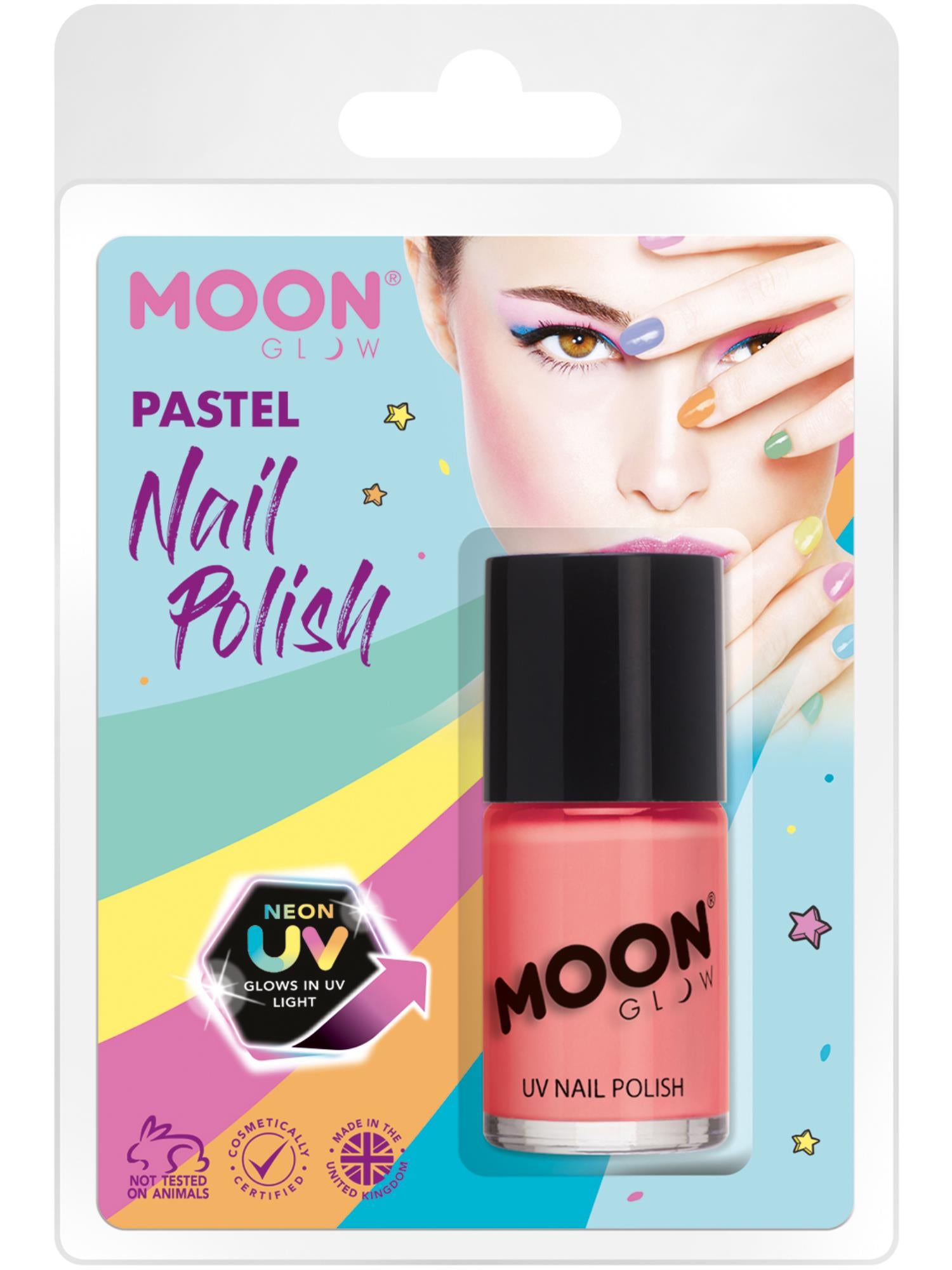 Moon Glow Pastel Neon UV Nail Polish, Pastel Coral 1