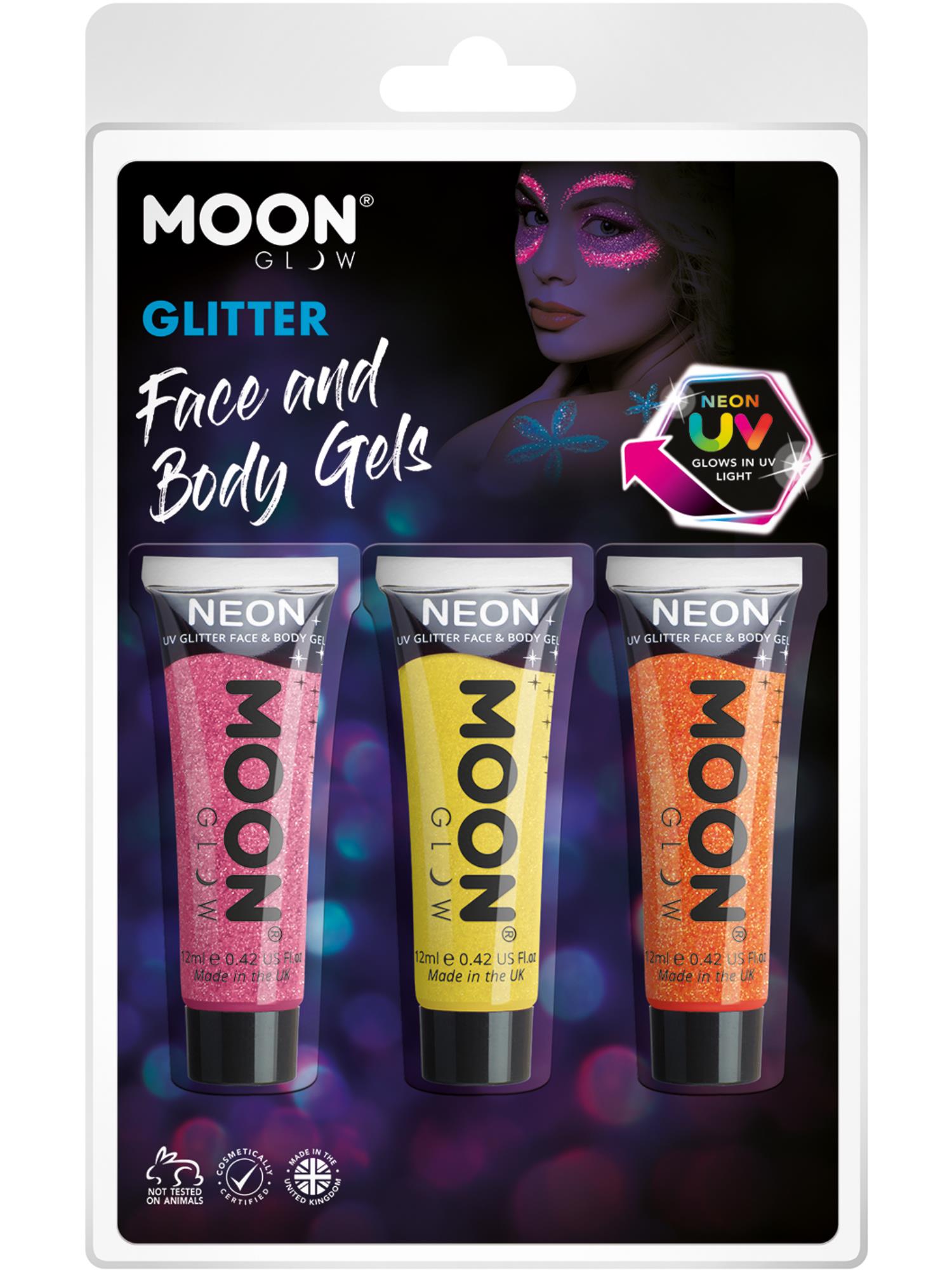 Moon Glow Neon UV Fine Glitter Gel, 1