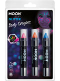 Moon Glow - Neon UV Glitter Body Crayons, 1