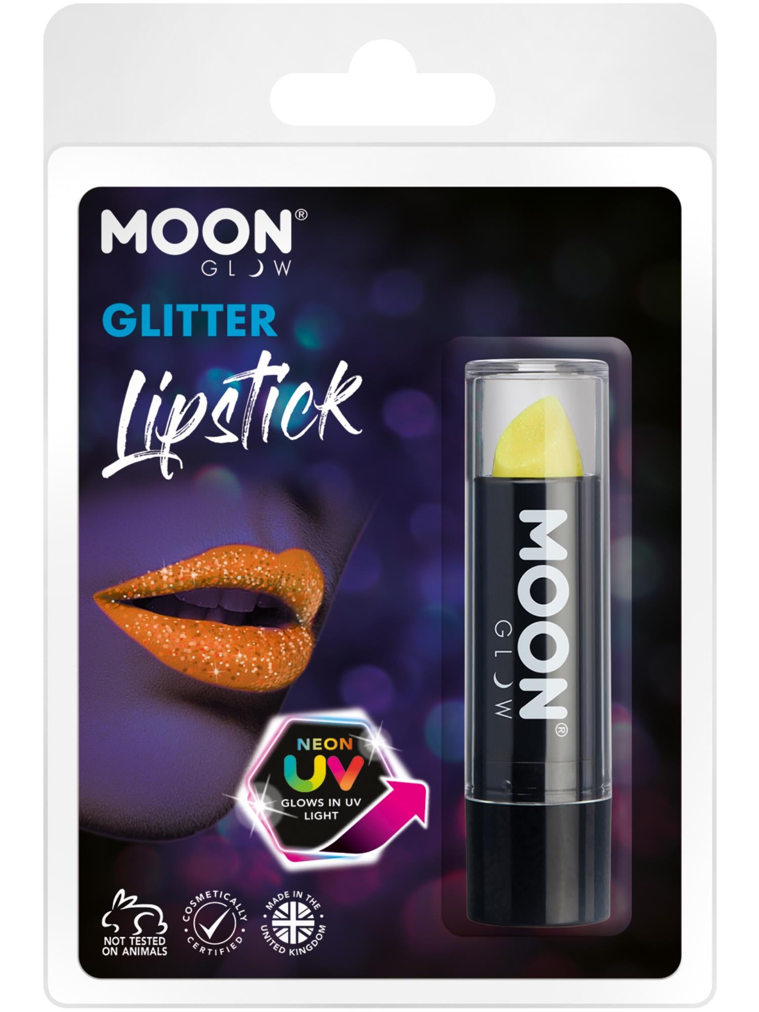 Moon Glow - Neon UV Glitter Lipstick, Yellow 1