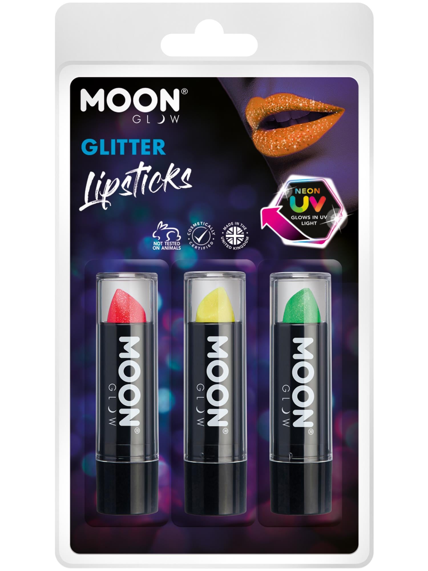 Moon Glow - Neon UV Glitter Lipstick, 1