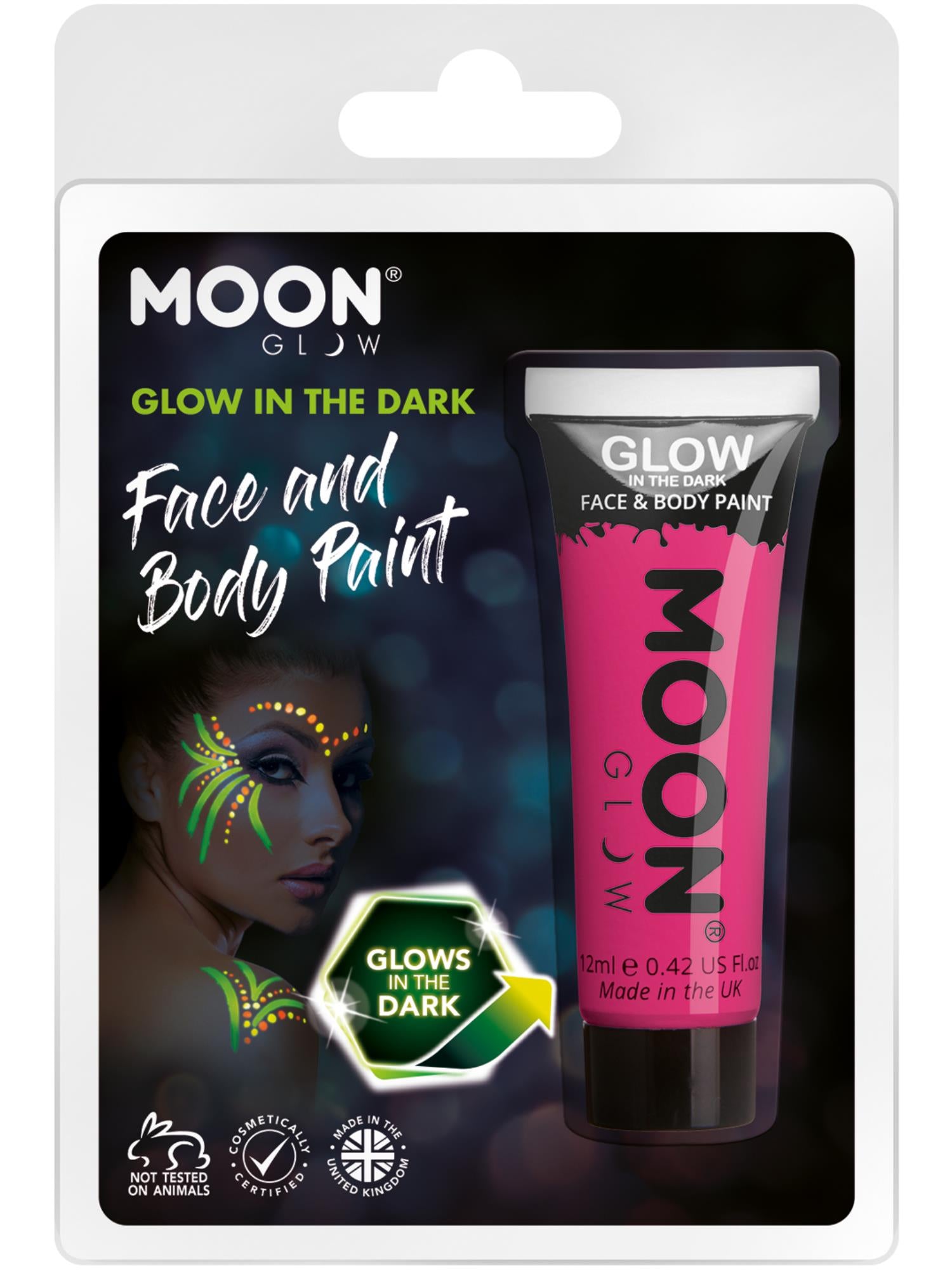 Moon Glow - Glow in the Dark Face Paint, Pink 1