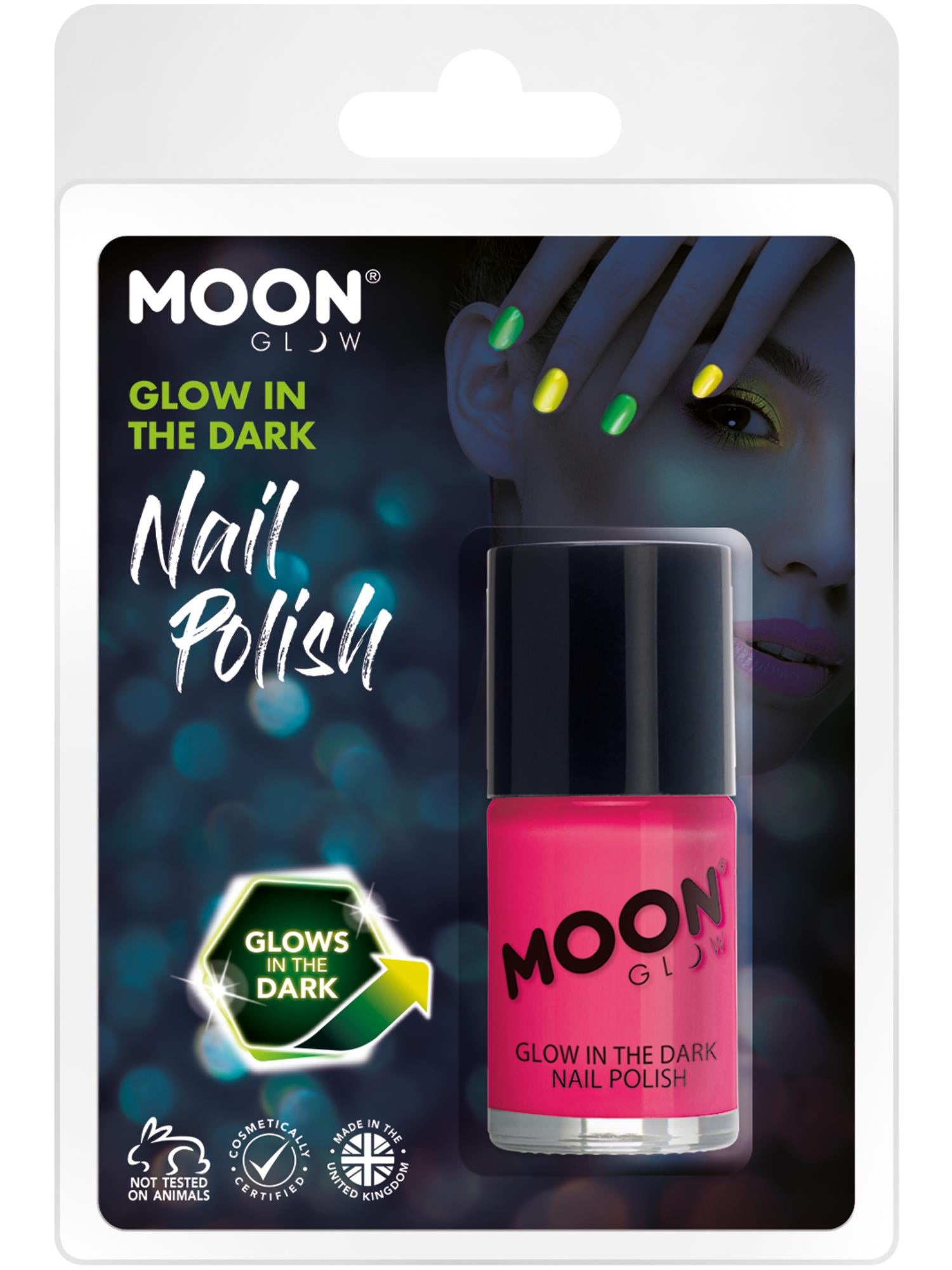Moon Glow - Glow in the Dark Nail Polish, Pink 1